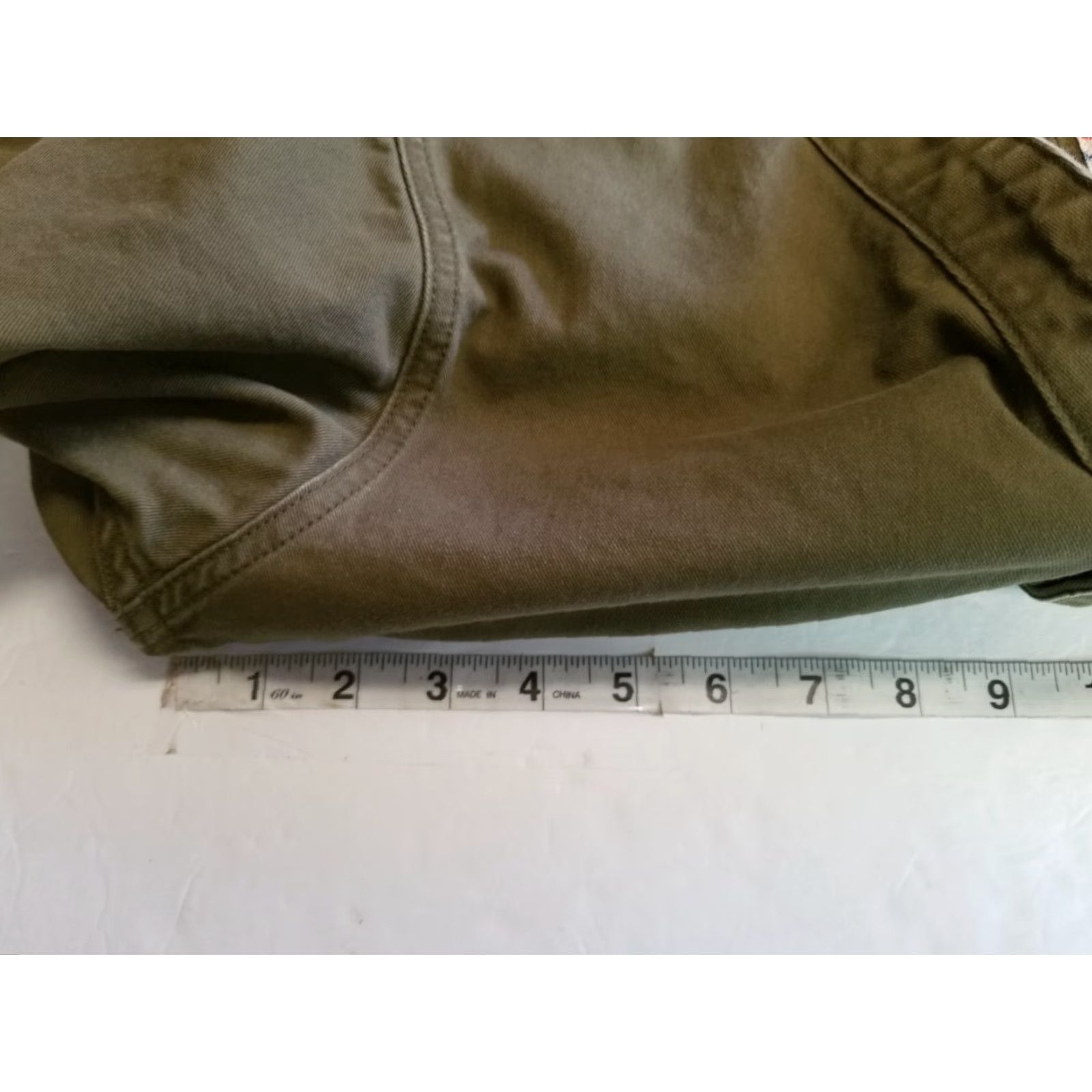Vintage Imperfects Canvas Short Sleeve Button Jacket M Green USA Chore Workwear Ranch Farmers Men Size US 31 - 3 Thumbnail