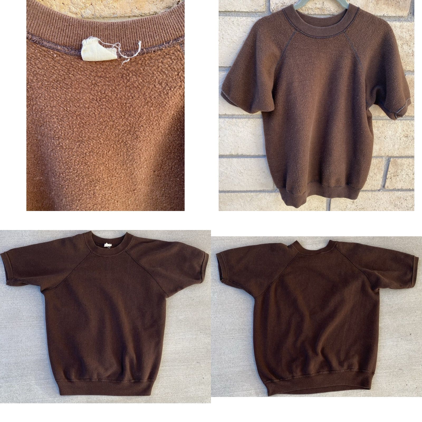 Vintage VINTAGE Casual Wear Creslan Acrylic Cotton Brown Short Sleeve Raglan Sweatshirt Shirt Men L Brown Pullover Raglan Vintage Sweatshirt Size US L / EU 52-54 / 3 - 9 Thumbnail