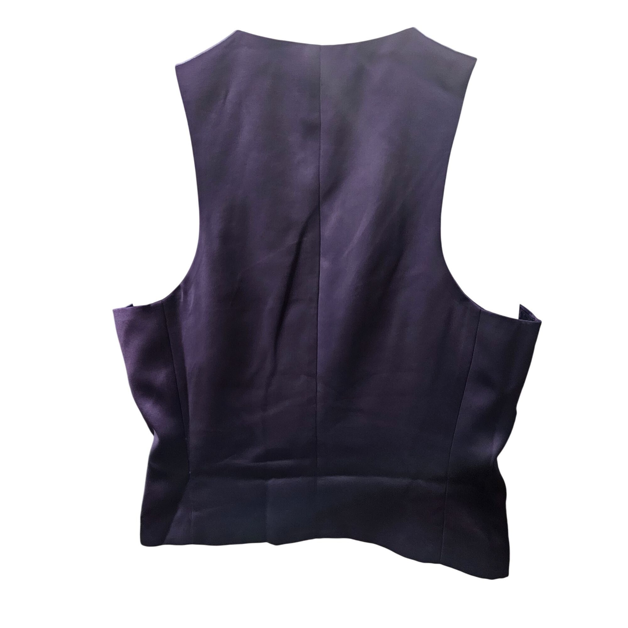 Jason Wu Designer Jason Wu Purple Satin Sleeveless Tailored Vest 10 Q Size L / US 10 / IT 46 - 4 Thumbnail