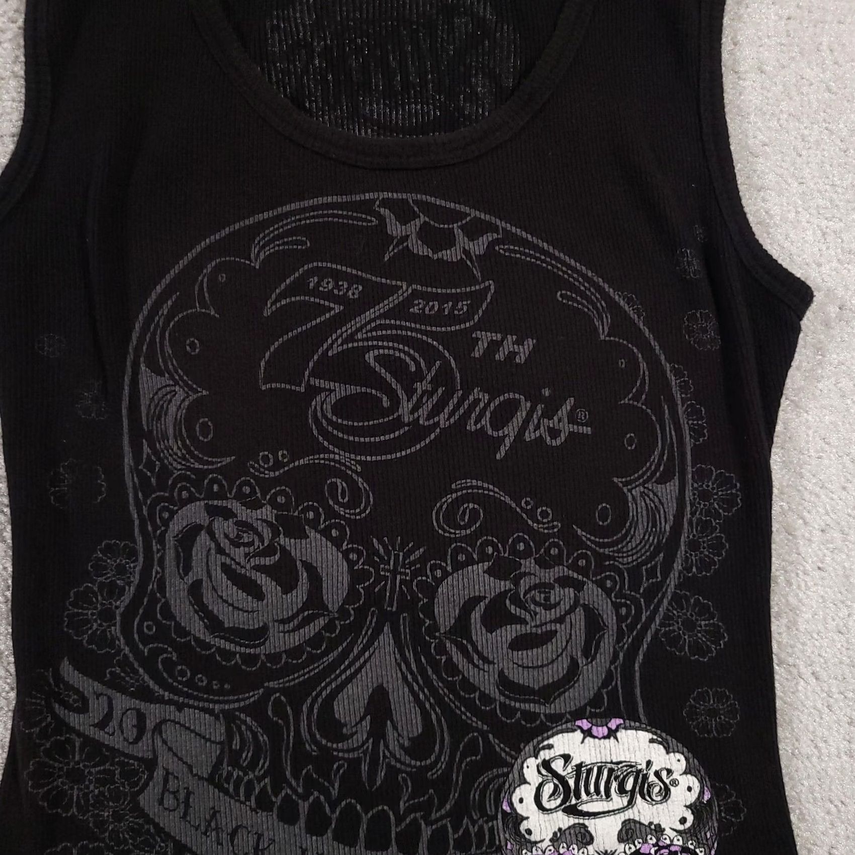 Vintage VINTAGE Hot Leathers Shirt Womens Large Black 2015 Skull Tank Top Biker Rally Size L / US 10 / IT 46 - 3 Thumbnail