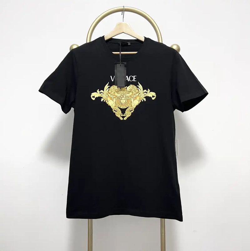 Versace Versace Black Cotton Short Sleeve T-Shirt 0089 Size US XL / EU 56 / 4 - 1 Thumbnail