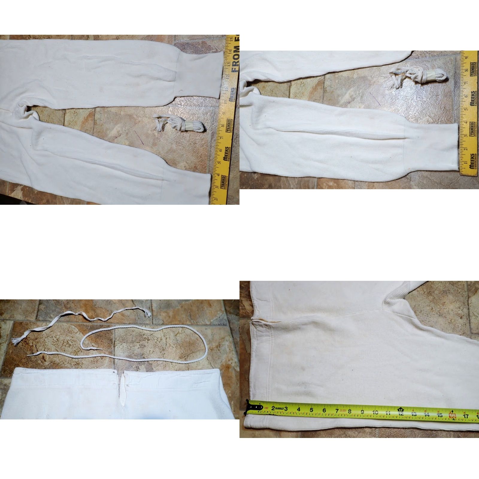Vintage VINTAGE Rare US Military Long John Thermal Pants 1940s WW2, 33" Waist, White, Inseam 22", 1940s Military Long Johns Size US 33 - 8 Thumbnail