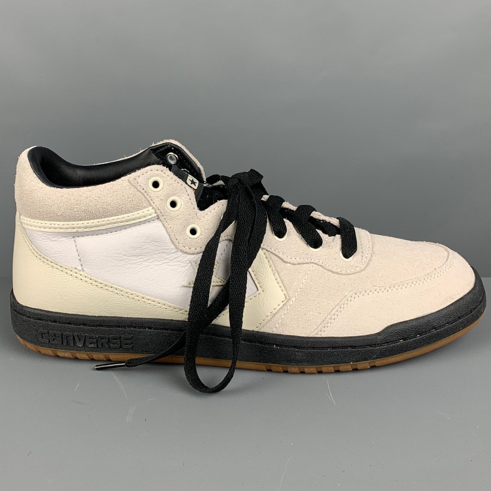 Converse CONVERSE 10 Cream Black Mixed Materials Leather Sneakers Size US 10 / EU 43 - 2 Thumbnail