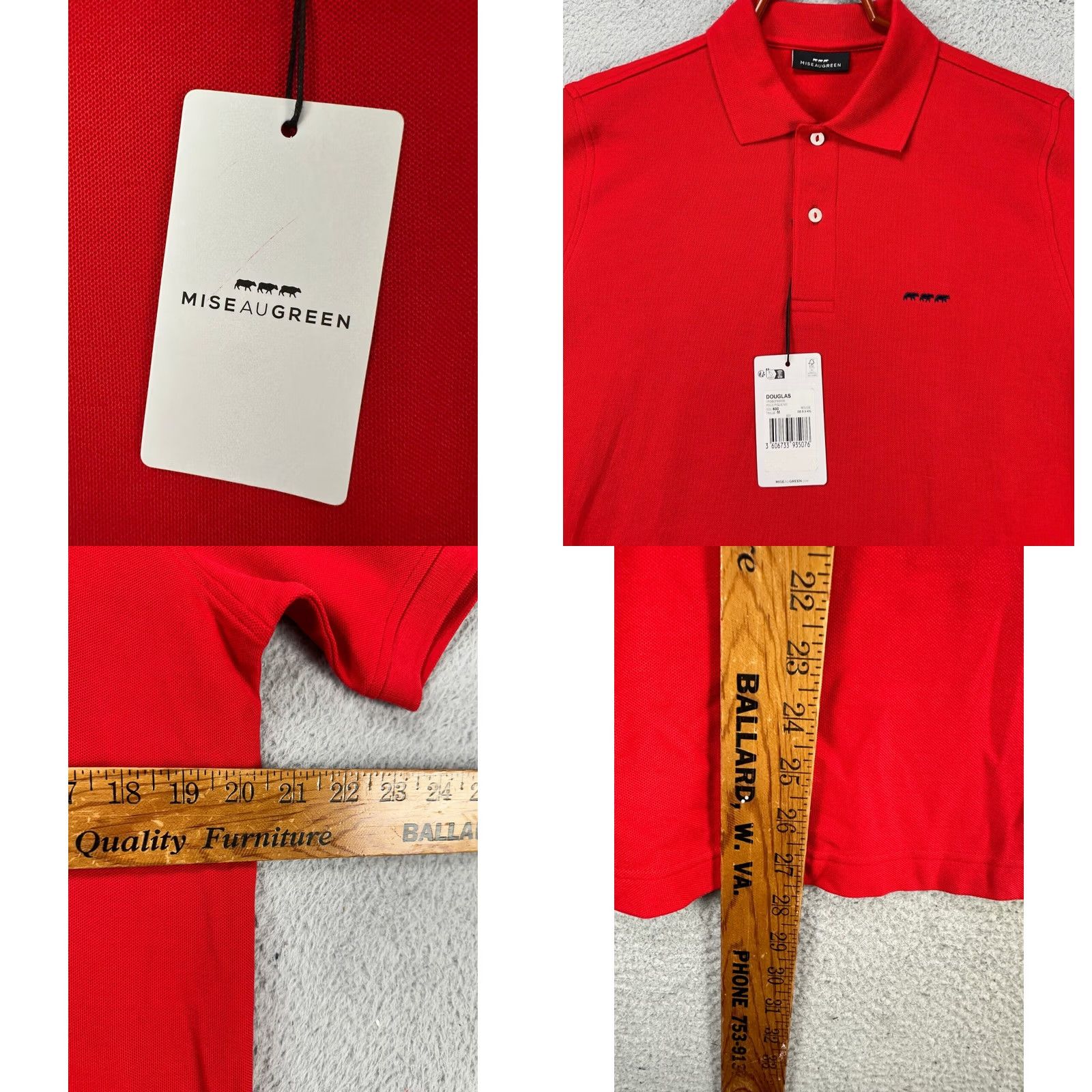 Vintage Mise Au Green Polo Shirt Shirt Mens Medium Red Short Sleeve Casual 100% Cotton Rugby NEW Size US M / EU 48-50 / 2 - 8 Thumbnail