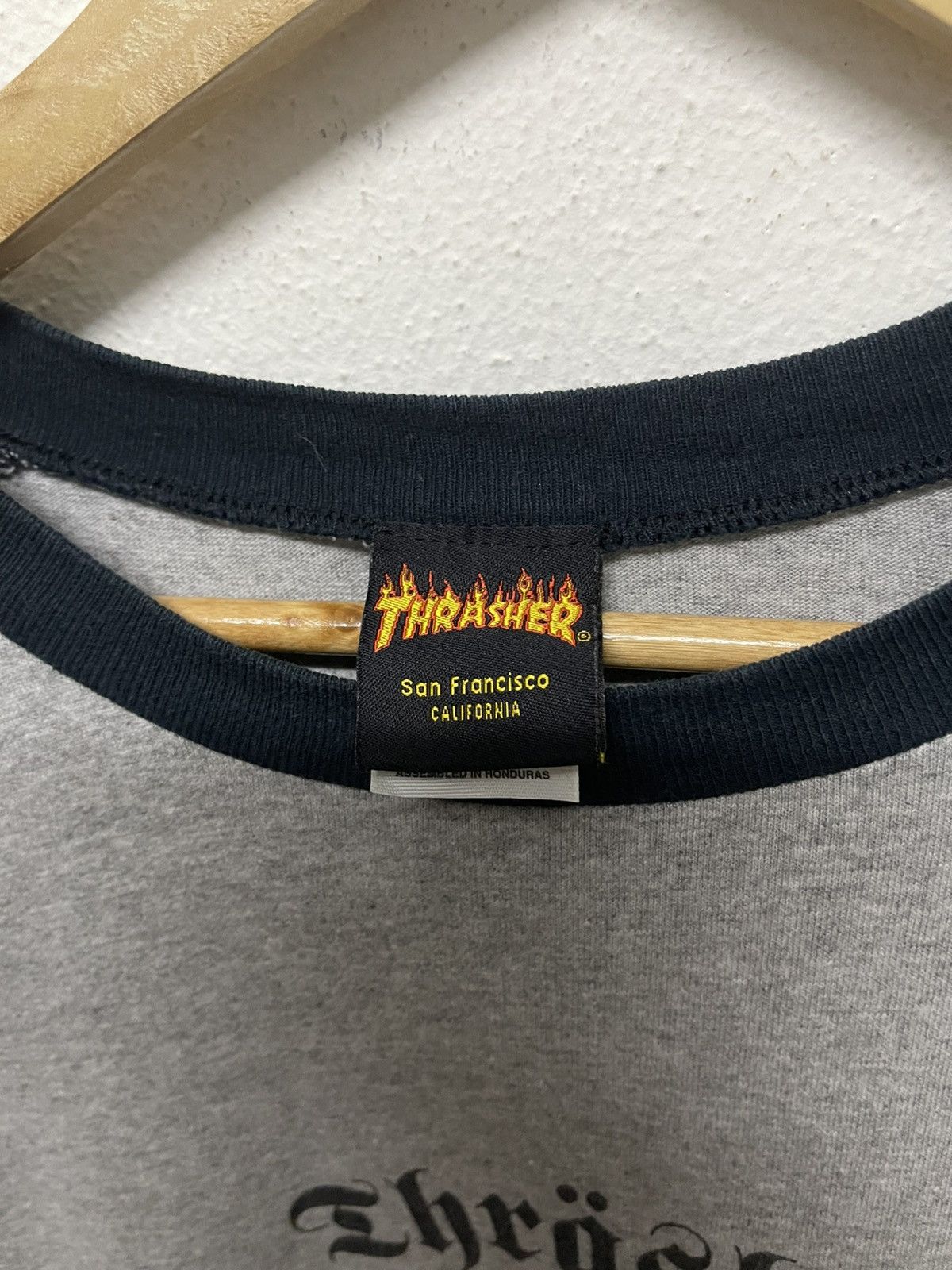 Thrasher × Vintage VINTAGE THRASHER SKULL SKATEBOARDING SKULL 3Q SHIRT Size US XL / EU 56 / 4 - 7 Thumbnail