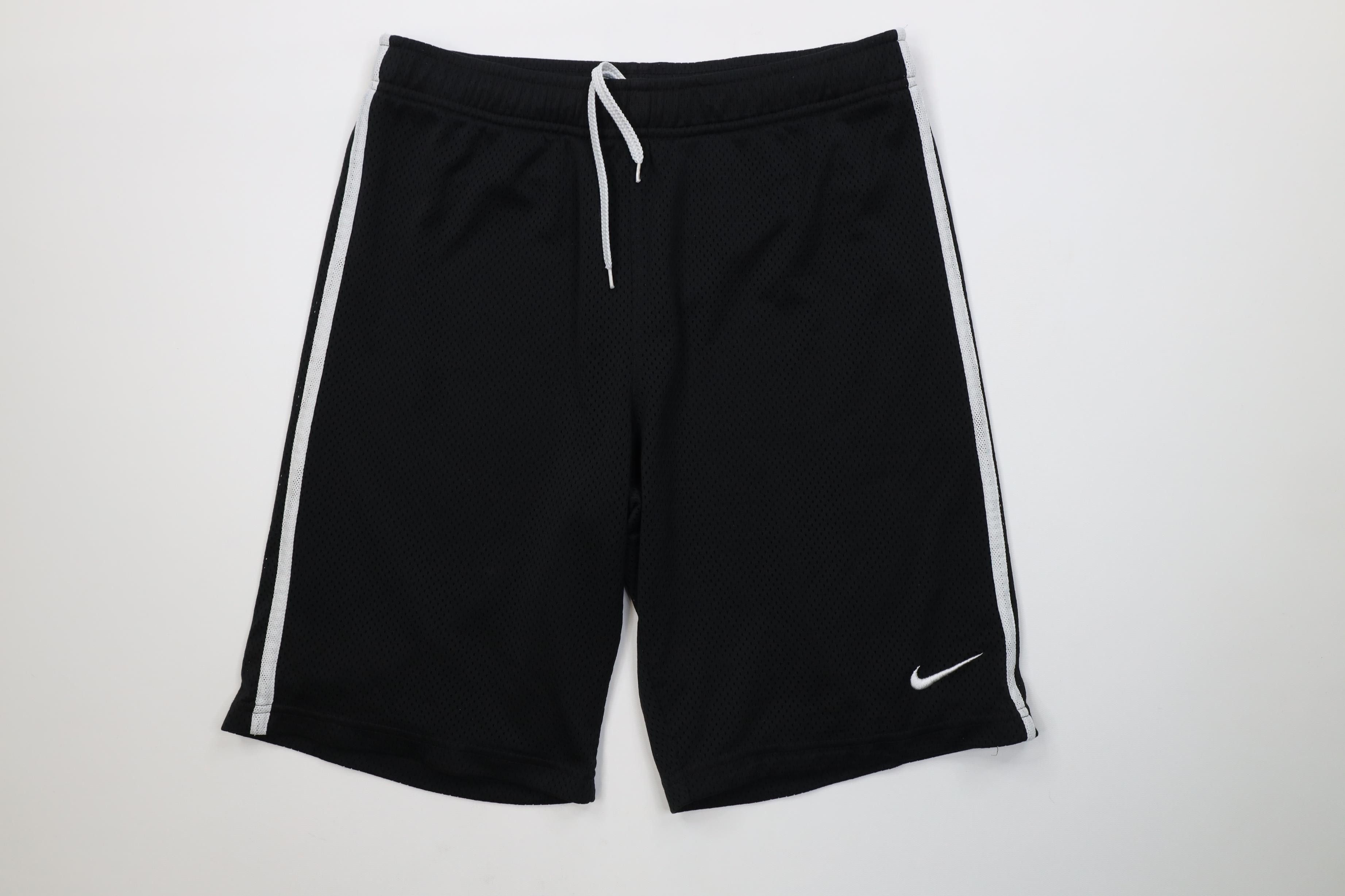 Nike Vintage Y2K Nike Scott Mini Swoosh Striped Mesh Shorts Black Size US 34 / EU 50 - 1 Thumbnail
