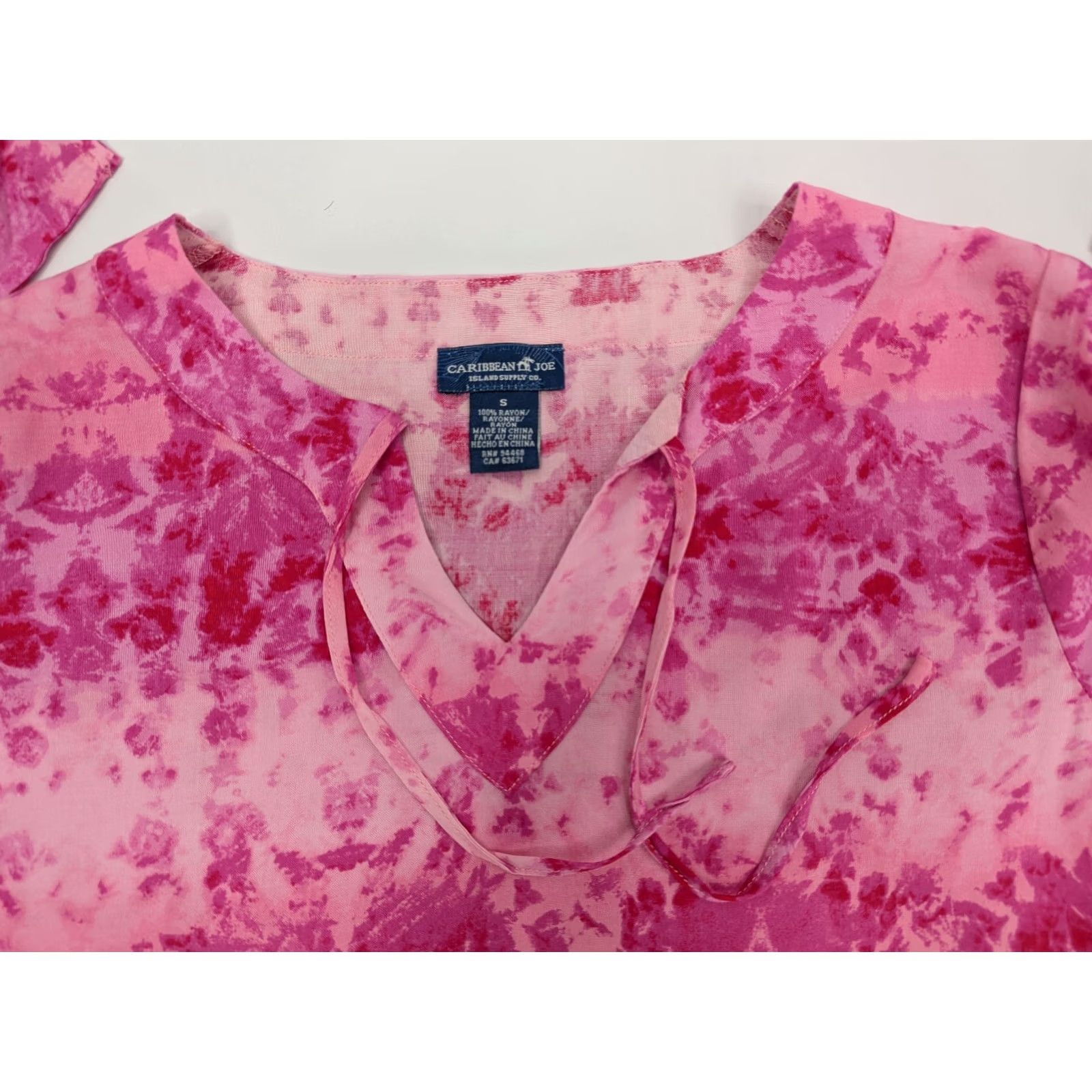 Pinko Caribbean Joe Shirt Dress Midi Long Sleeve Women S Pink Rayon Floral V-Neck Pullover Casual Travel Beach 90s Theme Womens Size S / US 4 / IT 40 - 6 Thumbnail