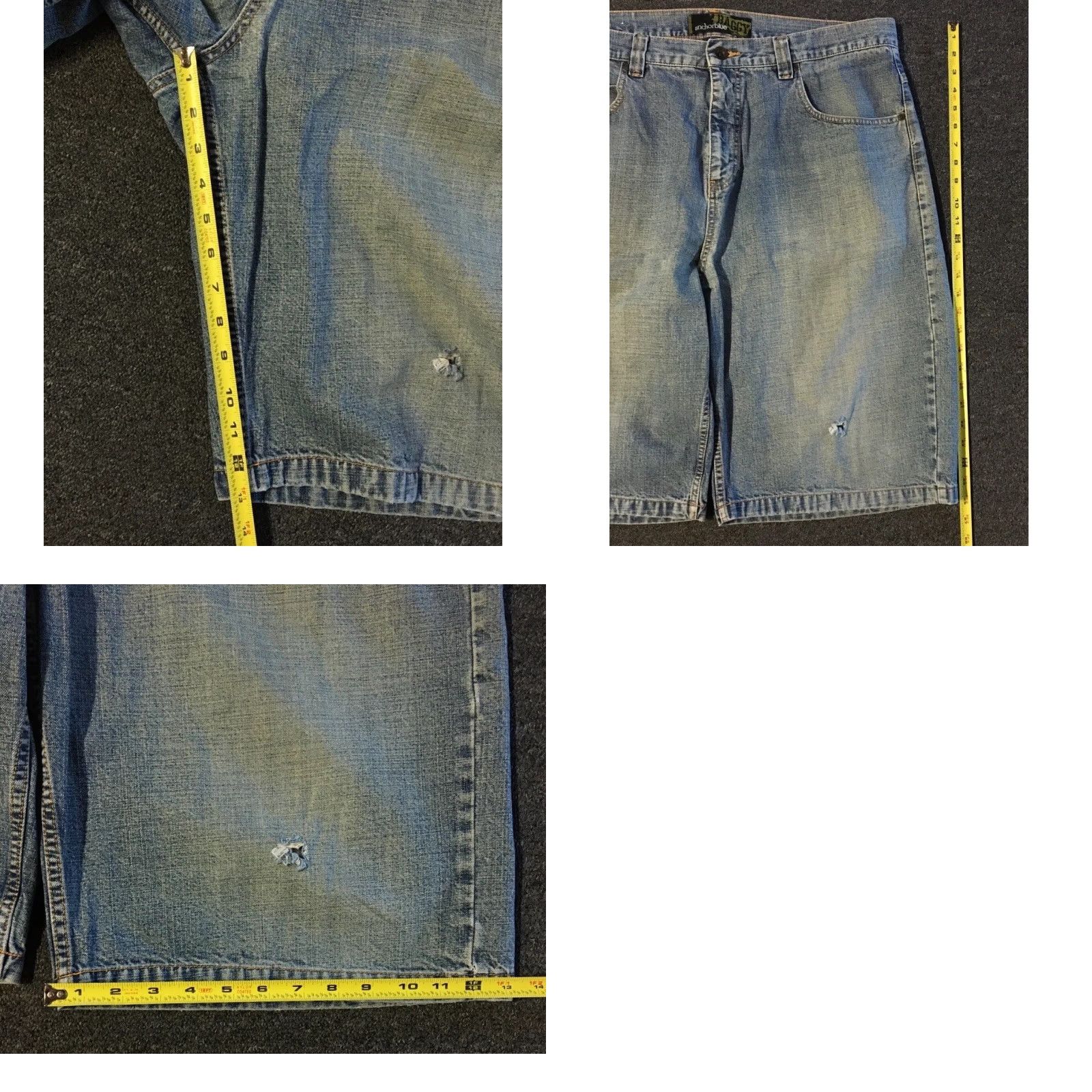 JNCO VINTAGE Anchor Blue Baggy Jean Shorts 38 Distressed 90s Grunge Skate Jnco Denim Mens Blue Size US 38 / EU 54 - 9 Thumbnail