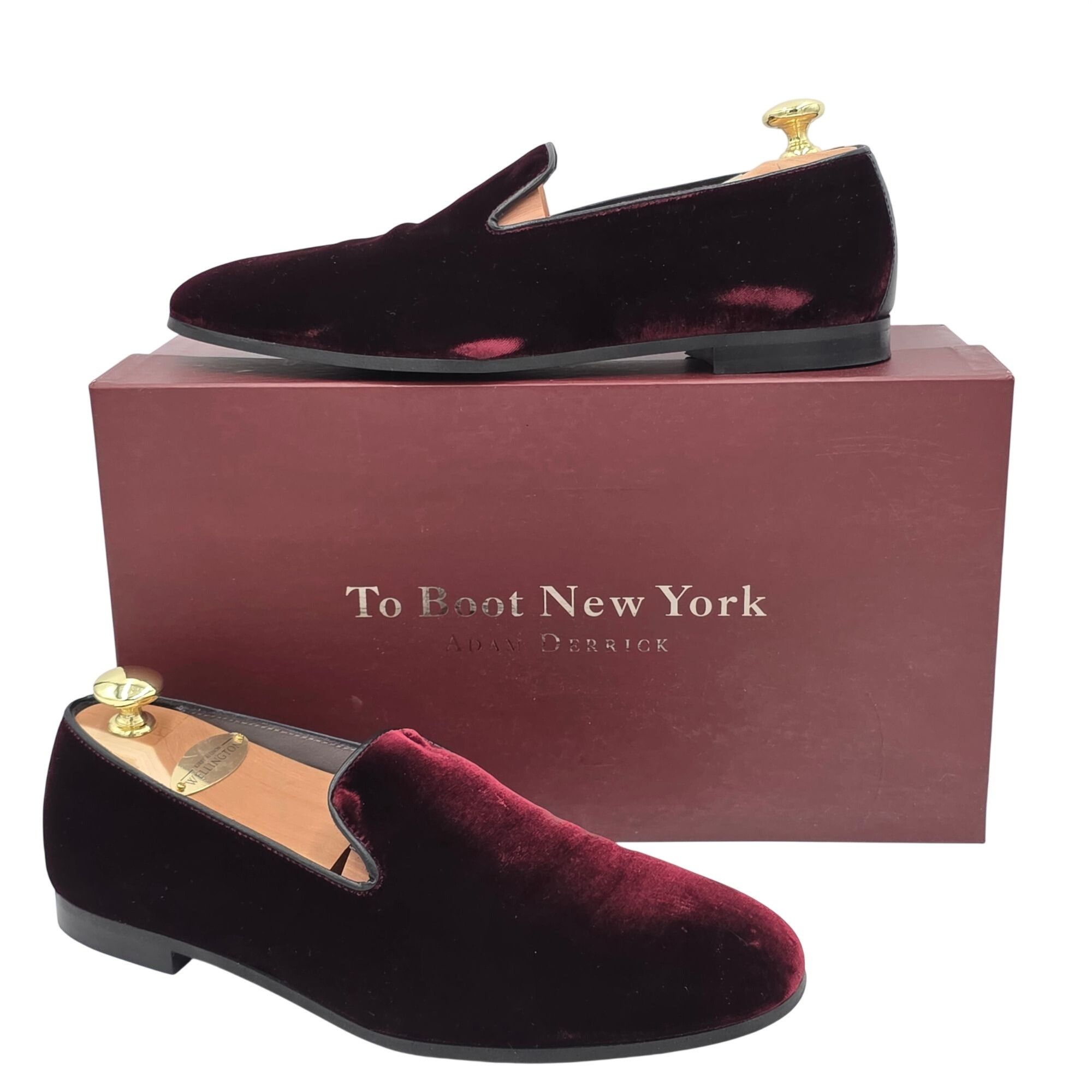 To Boot New York Italy To Boot Adam Derrick Mens 8M Garnet Red Velvet Dress S Size US 8 / EU 41 - 15 Thumbnail