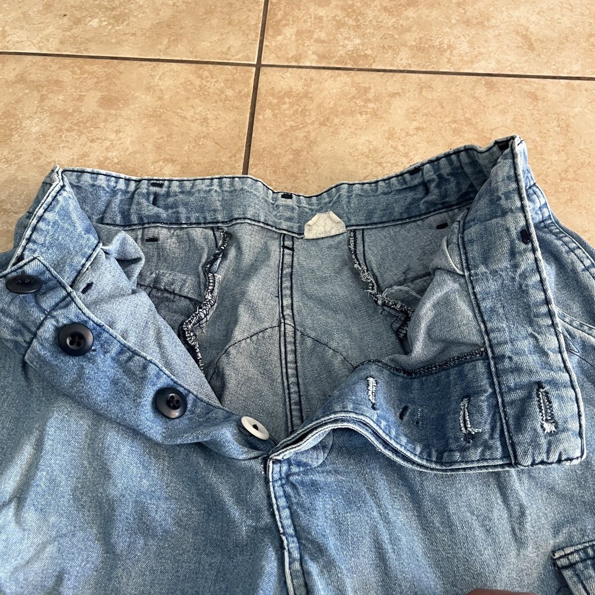 Vintage Baggy Denim Tactical Cargo Pants Size US 35 - 5 Thumbnail