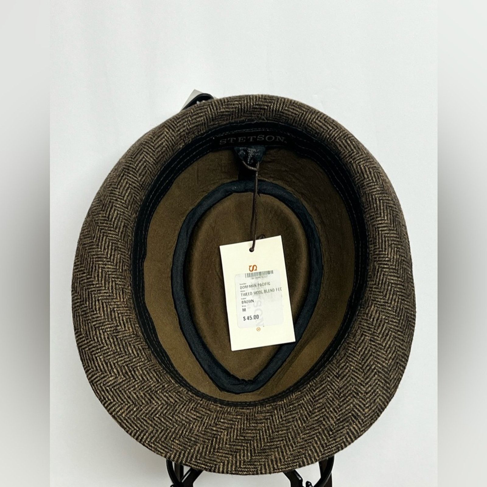 Stetson Stetson Fedora Mens Medium Brown Plaid Wool Blend Hat NEW Size ONE SIZE - 10 Thumbnail