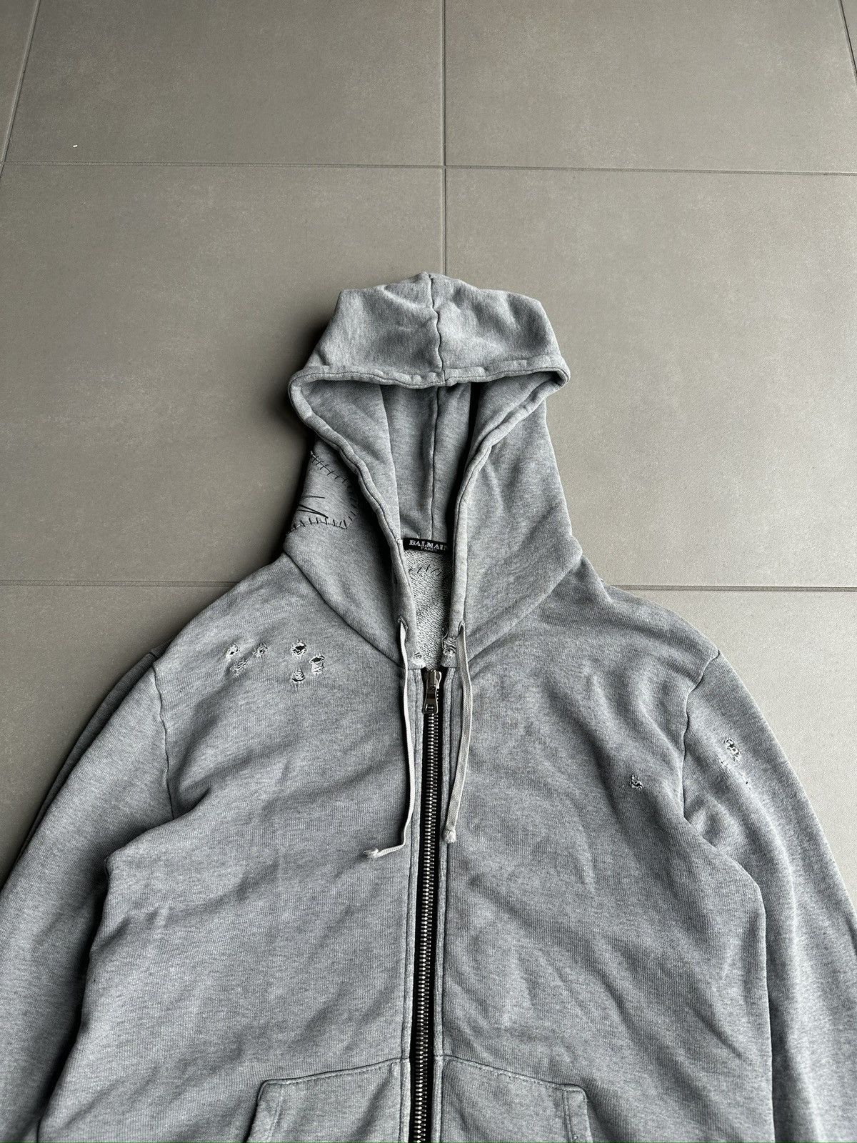 Balmain Balmain Homme SS11 distressed graffiti hoodie Size US M / EU 48-50 / 2 - 5 Thumbnail