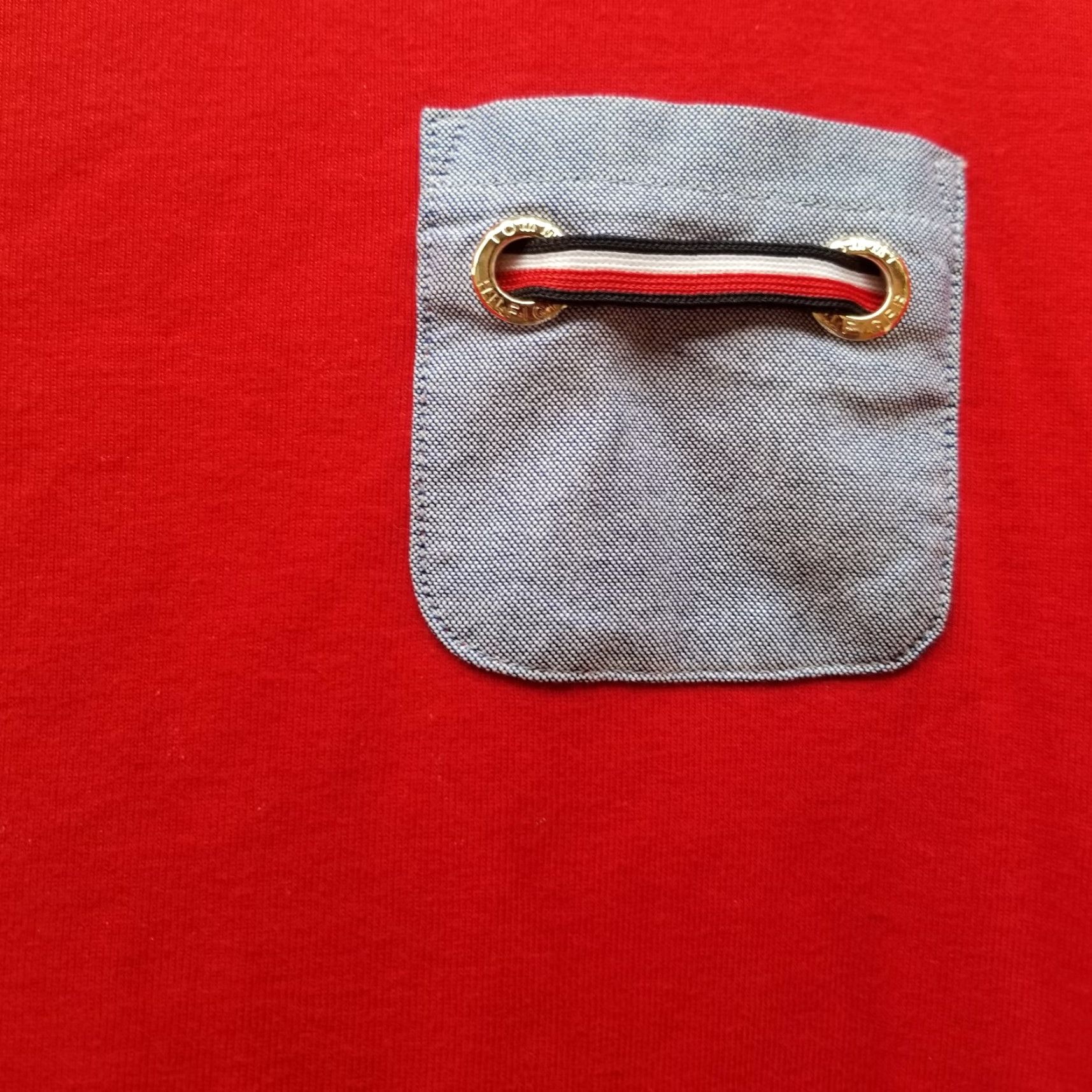 Tommy Hilfiger Tommy Hilfiger T-Shirt Dress W/ Small Pocket Size L Large Red Knit 100% Cotton Womens Casual knee length" Size L / US 10 / IT 46 - 2 Thumbnail
