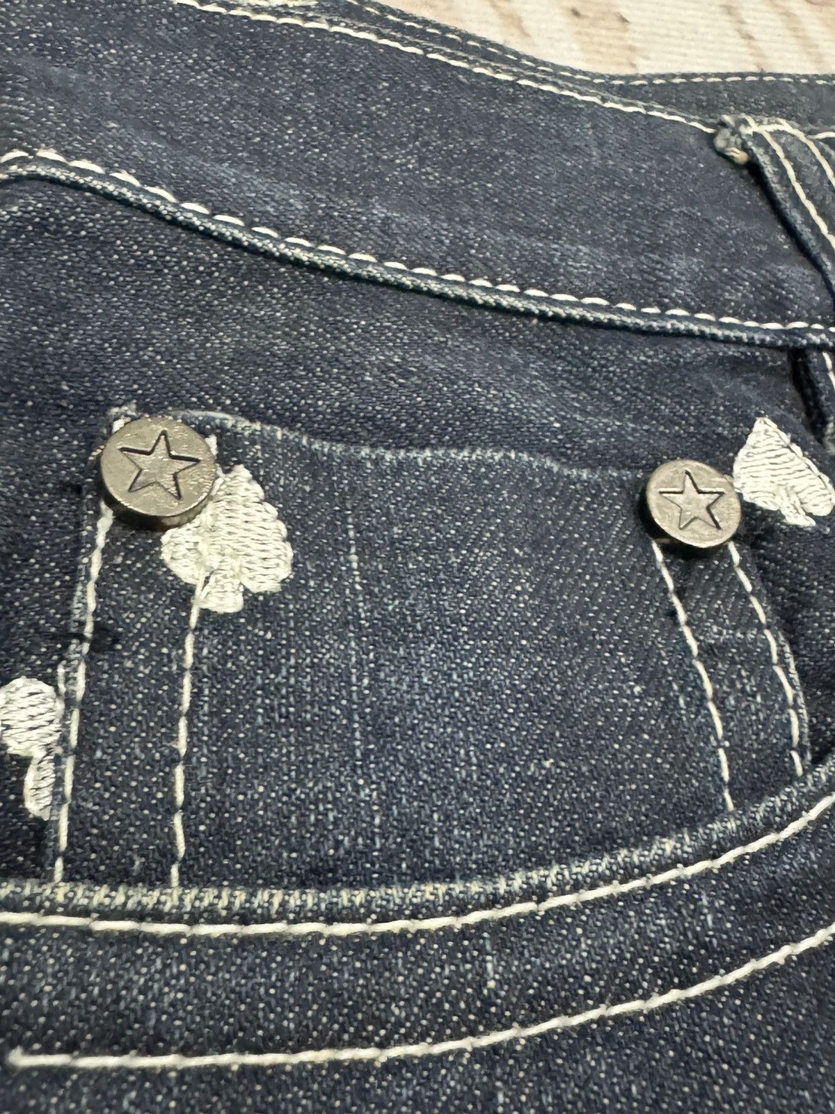 If Six Was Nine JOISM - full mini envroieded jeans Size US 35 - 6 Thumbnail