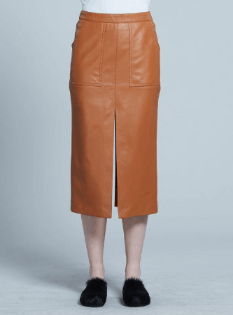 Marni o1srvl11e0624 Leather Skirt in Brown Size 26" / US 2 / IT 38 - 2 Thumbnail