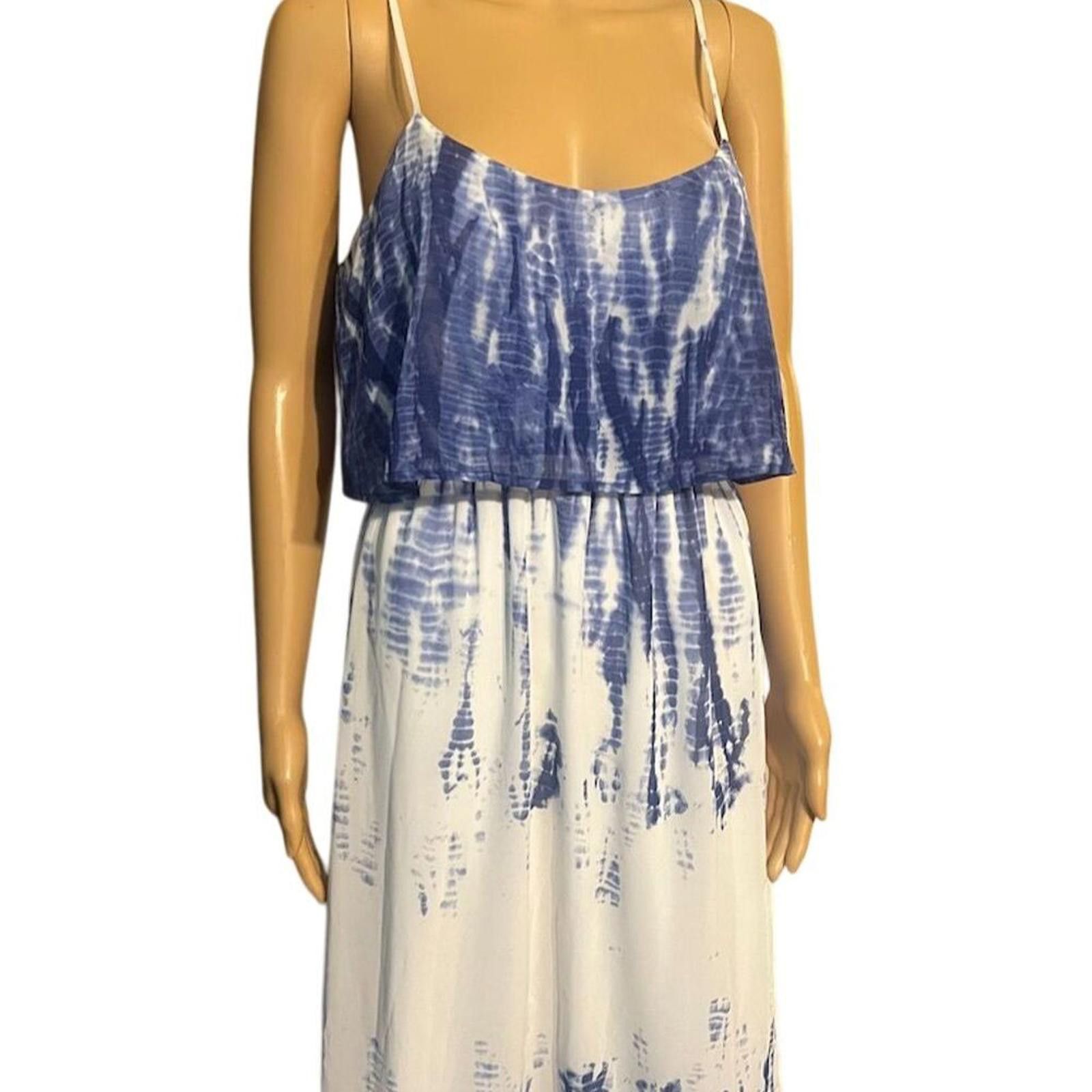 Jun Takahashi Takara Blue Tie-Dye Maxi Dress Sleeveless Scoop Neck M boho Size M / US 6-8 / IT 42-44 - 3 Thumbnail