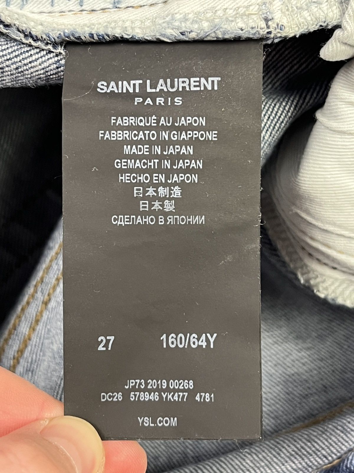 Saint Laurent Paris Saint Laurent Paris Skinny Jeans Blue Distressed Denim Made Size 27" / US 4 / IT 40 - 9 Thumbnail