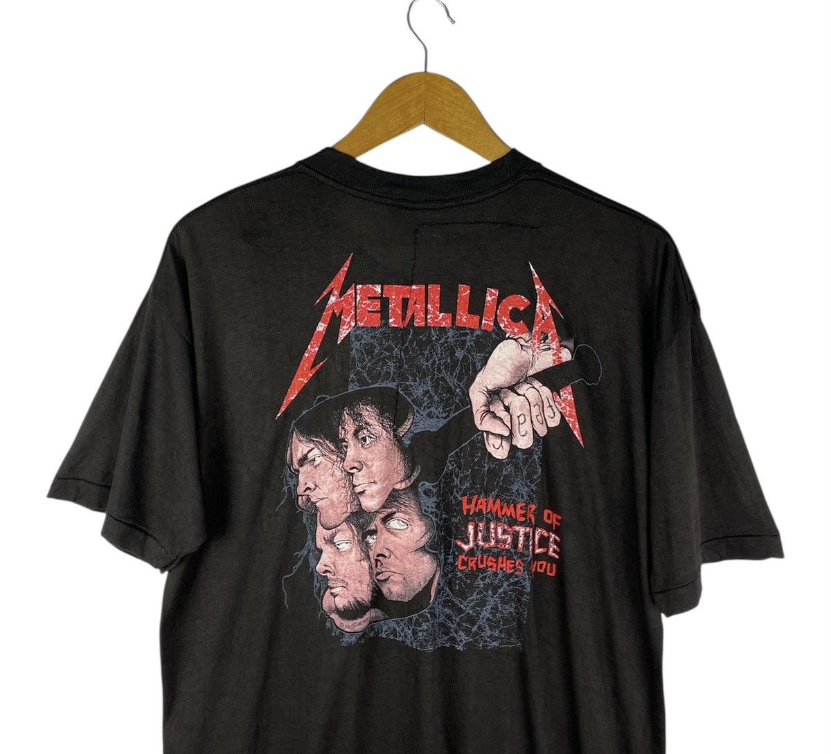 Metallica Rare🔥Vintage 80s Metallica Damaged Justice Pushead Shirt Size US L / EU 52-54 / 3 - 10 Thumbnail