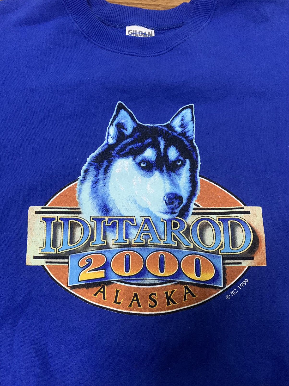 Gildan × Vintage Vintage Iditarod Alaska Wolf Crewneck Size US XXL / EU 58 / 5 - 2 Thumbnail