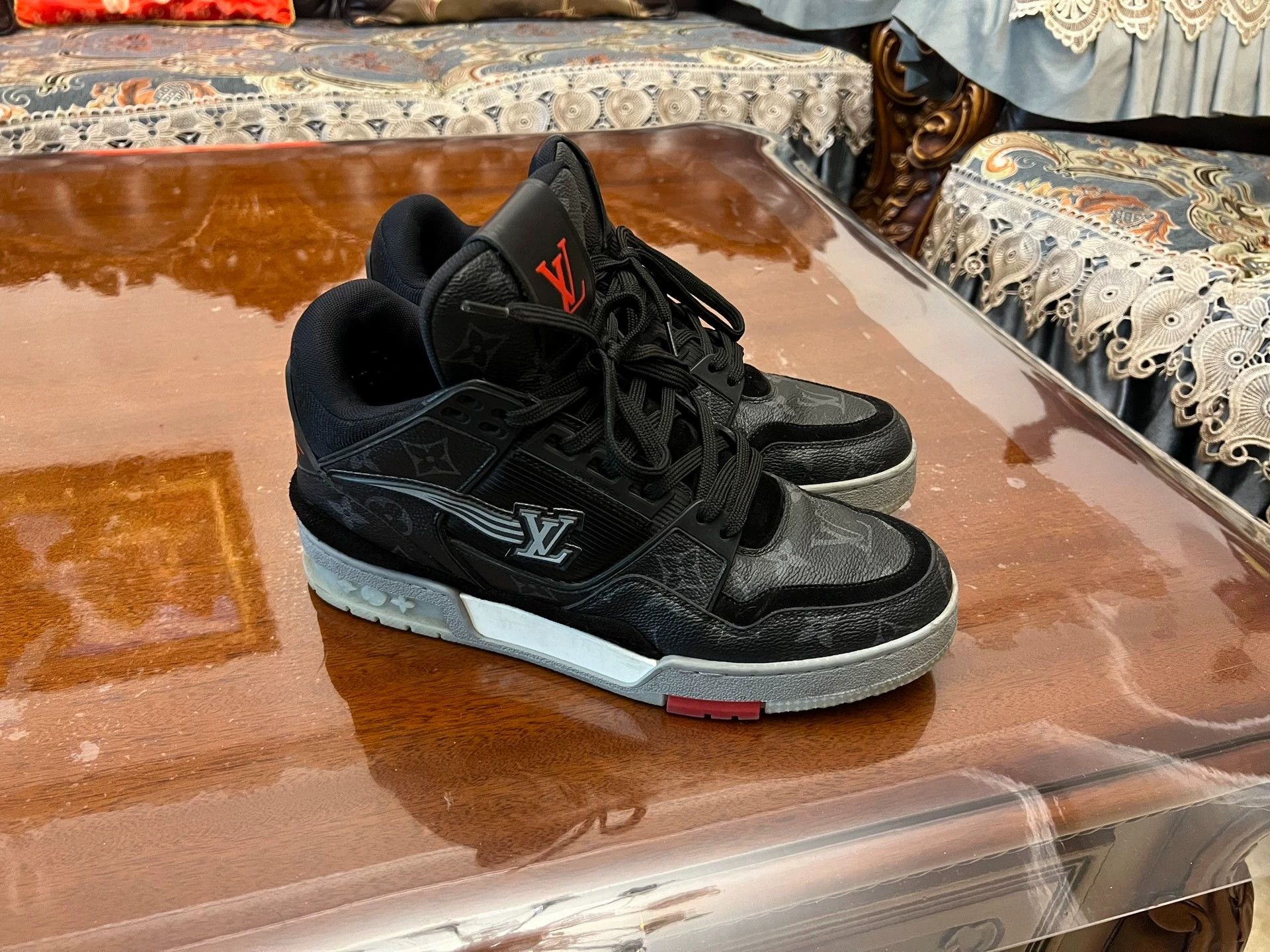 Louis Vuitton LV Monogram Red Big Logo Mid-High Top Sneaker UK6.5 Size US 7.5 / EU 40-41 - 1 Thumbnail