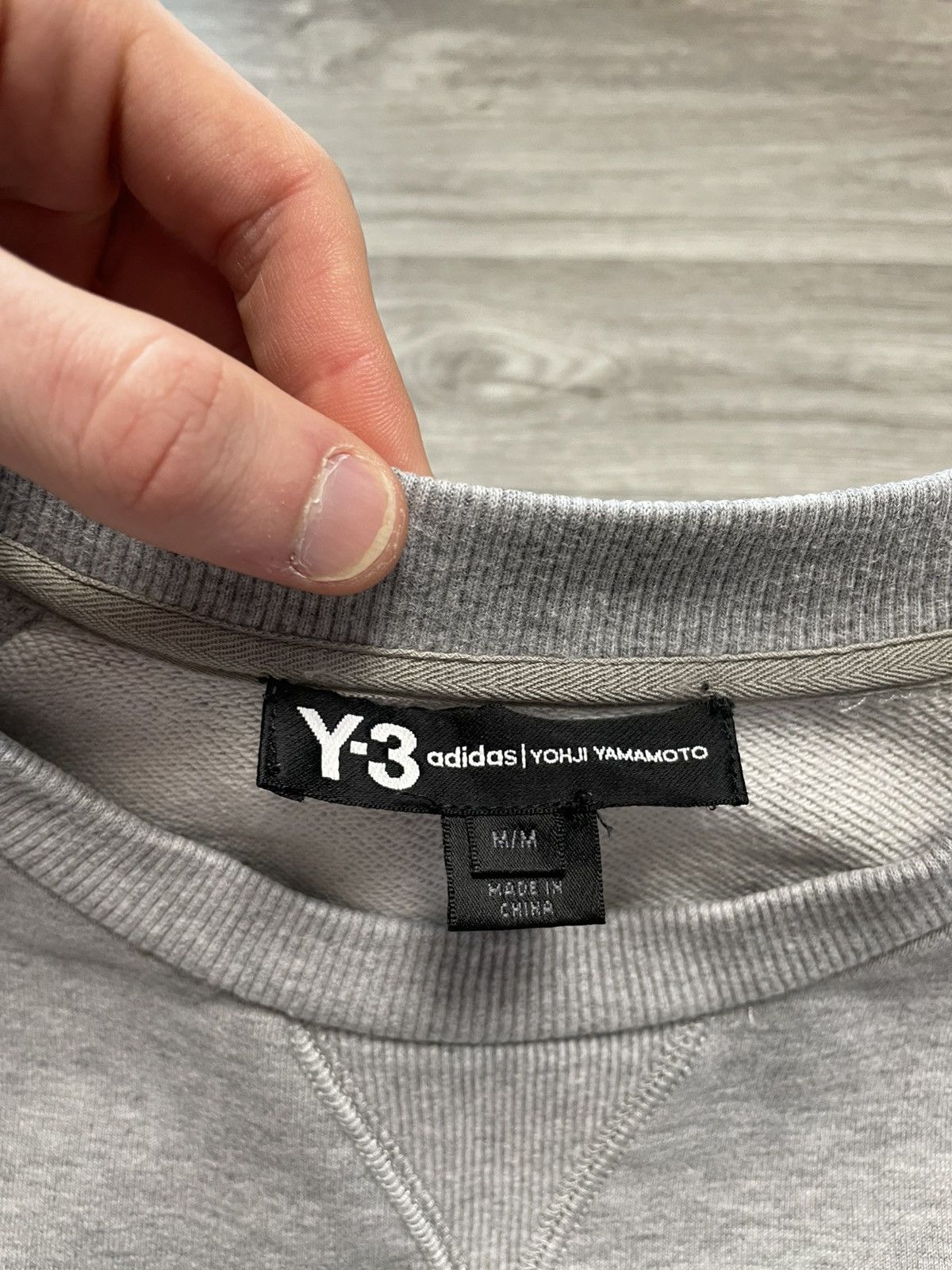 Yohji Yamamoto Yohji Yamamoto x Adidas Y-3 Big Logo Gray Sweatshirt Size US M / EU 48-50 / 2 - 12 Thumbnail