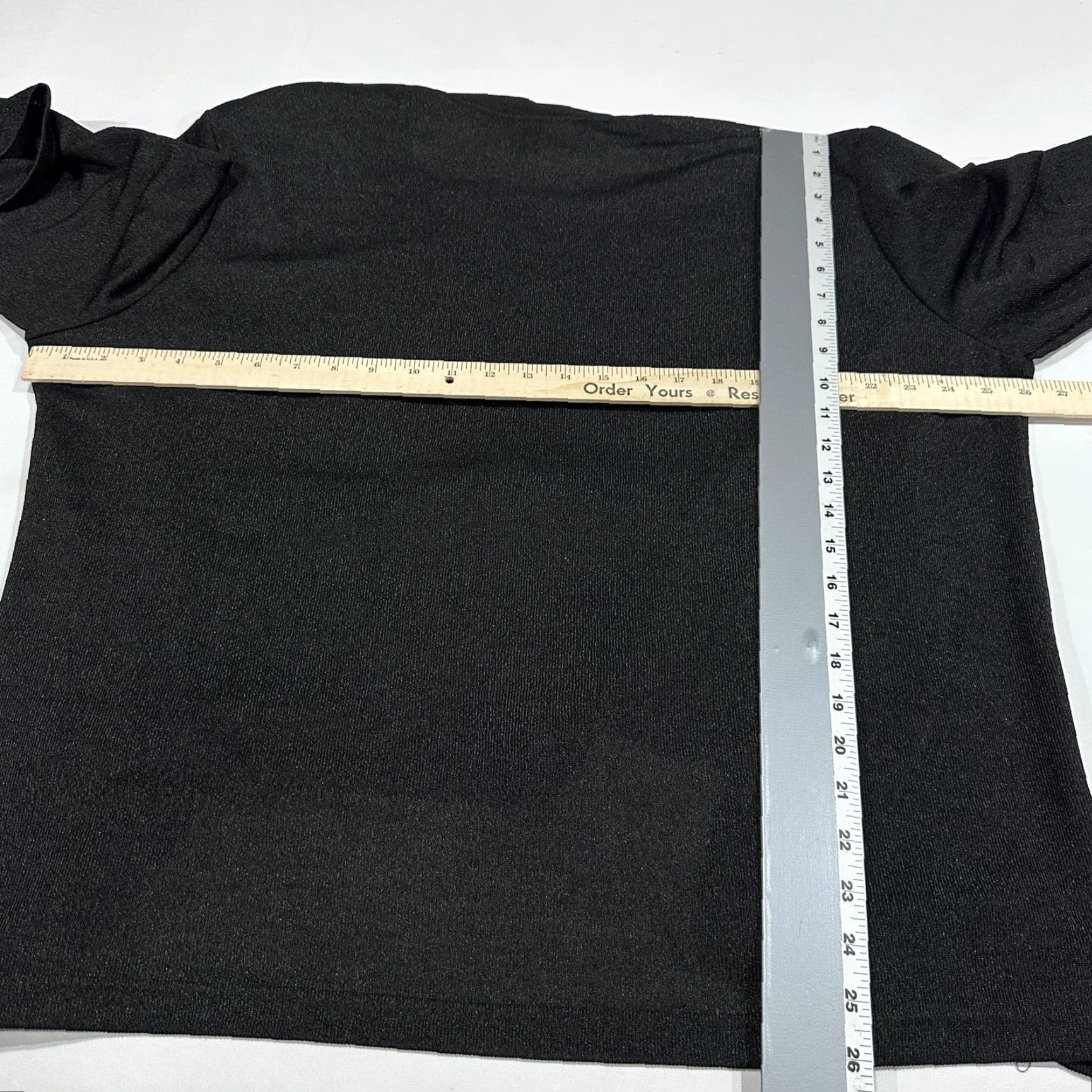 Vintage St Anthony Knits Blouse Plus 24W Black Tunic Long Sleeve Buckle Stretch Layered Shirt Women's Size 4XL / US 24-26 - 7 Thumbnail