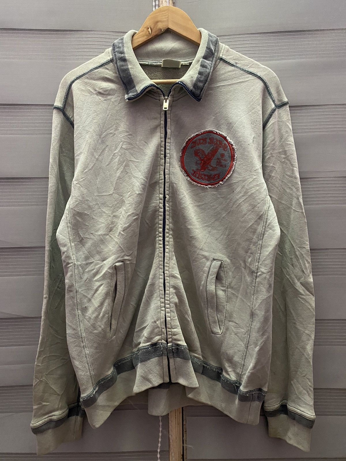 Avirex Vintage Avirex Big Flag Patches Zip Up Jacket Sweatshirt Size US L / EU 52-54 / 3 - 4 Thumbnail