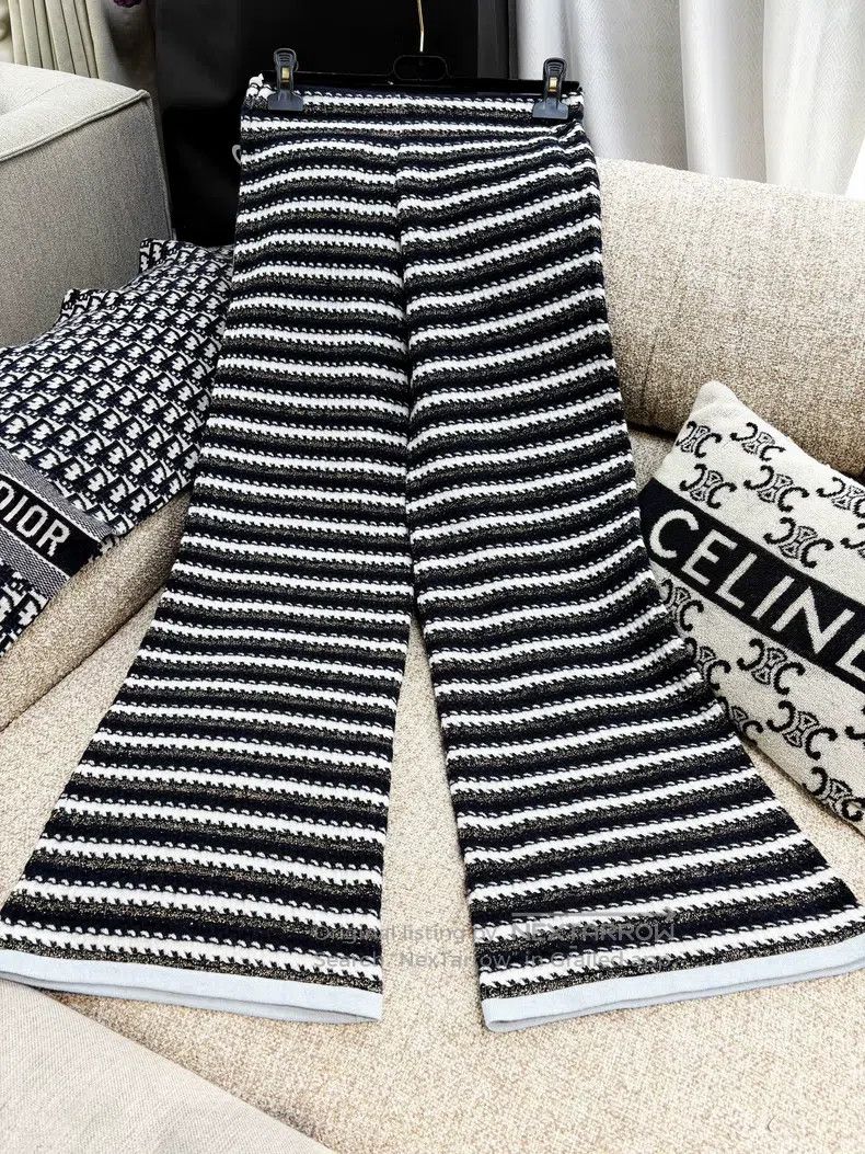 Chanel Chanel 22B spring and summer blue and white gold striped k Size 24" / US 00 / IT 34 - 3 Thumbnail