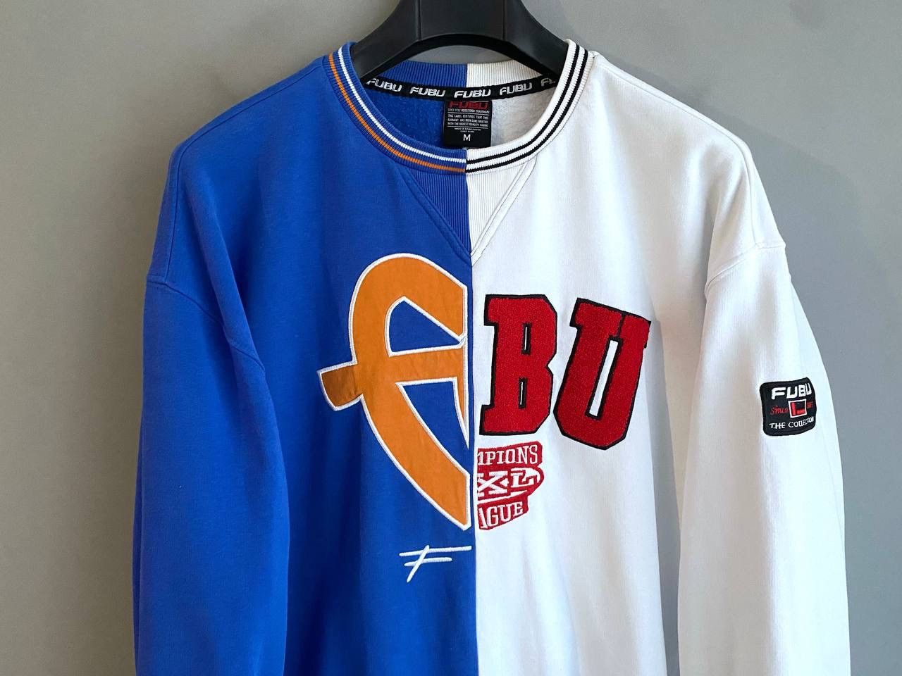 Fubu Vintage FUBU Men's White/Blue Hip Hop Oversized Sweatshirt M Size US M / EU 48-50 / 2 - 2 Thumbnail