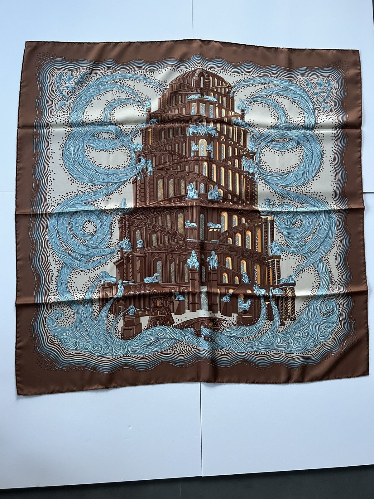 Hermes Hermès Silk 90x90 Archive 2001 Les Rivieres De Babel Scarf Size ONE SIZE - 1 Thumbnail