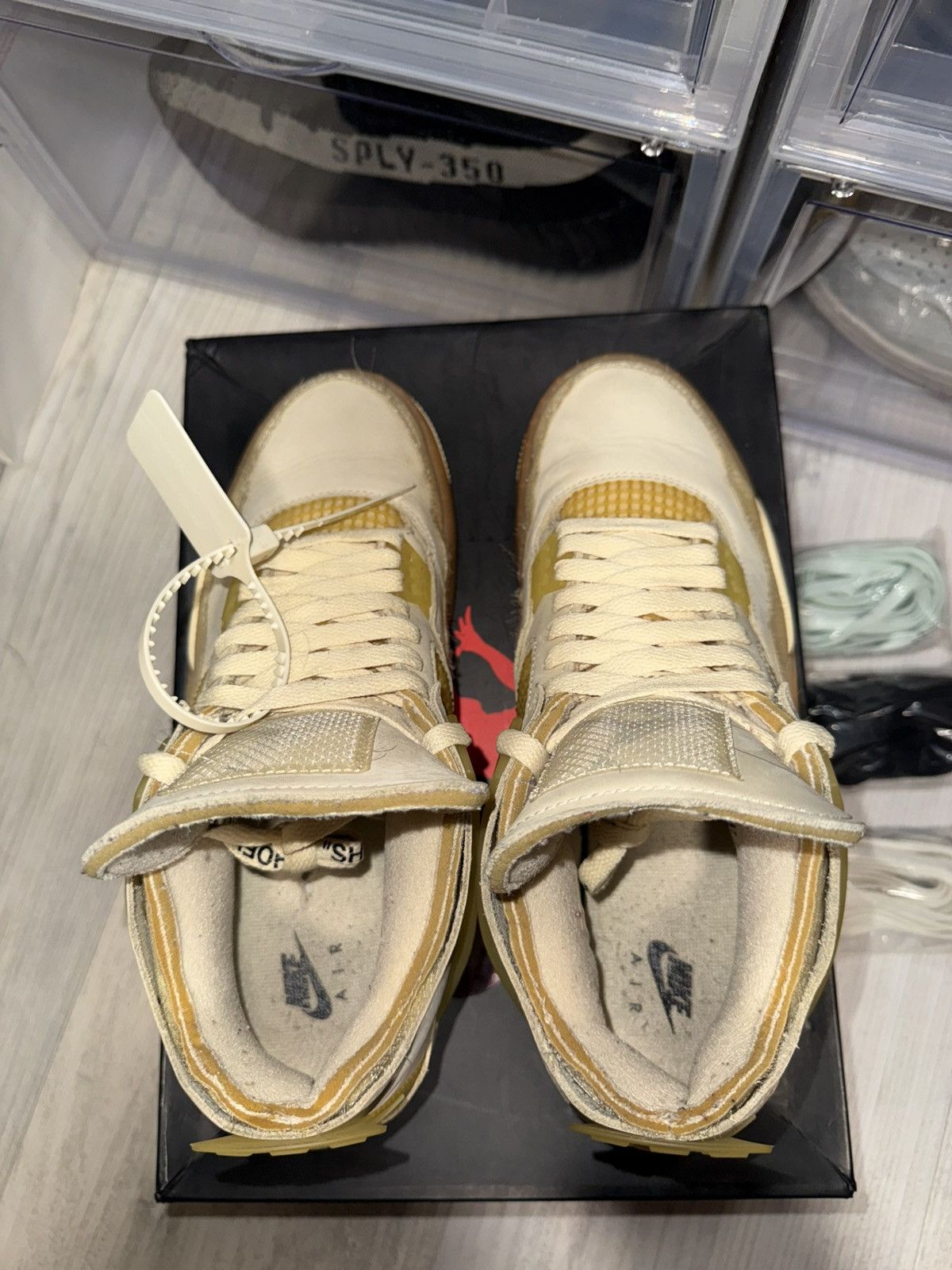 Jordan Brand × Off-White Women’s Air Jordan 4 Retro SP Off White Sail Size US 11 / IT 41 - 6 Thumbnail