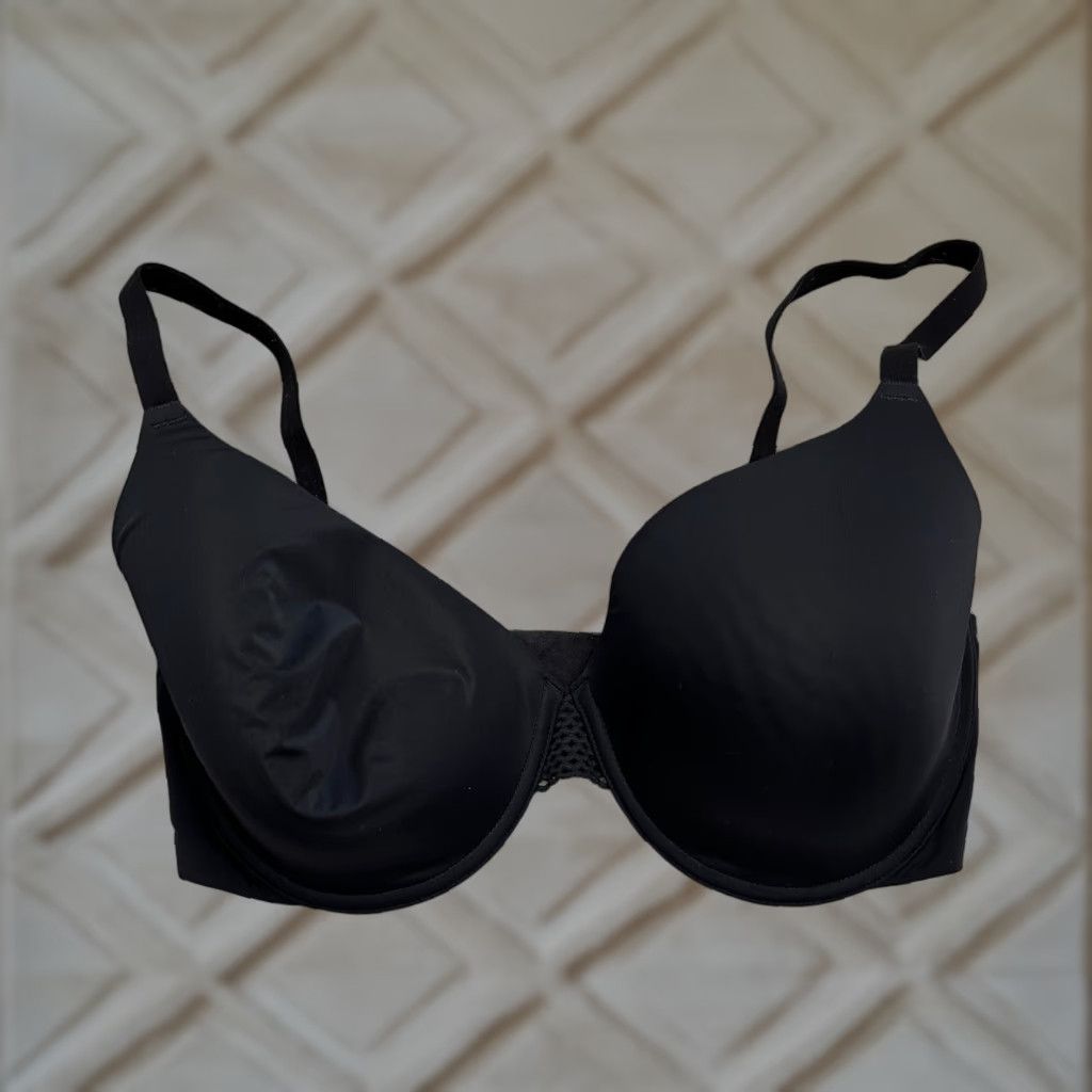 Hanes Hanes Push Up Bra Women's 38DD Black Nylon Underwire Adjustable Strap Padded Size ONE SIZE - 1 Thumbnail
