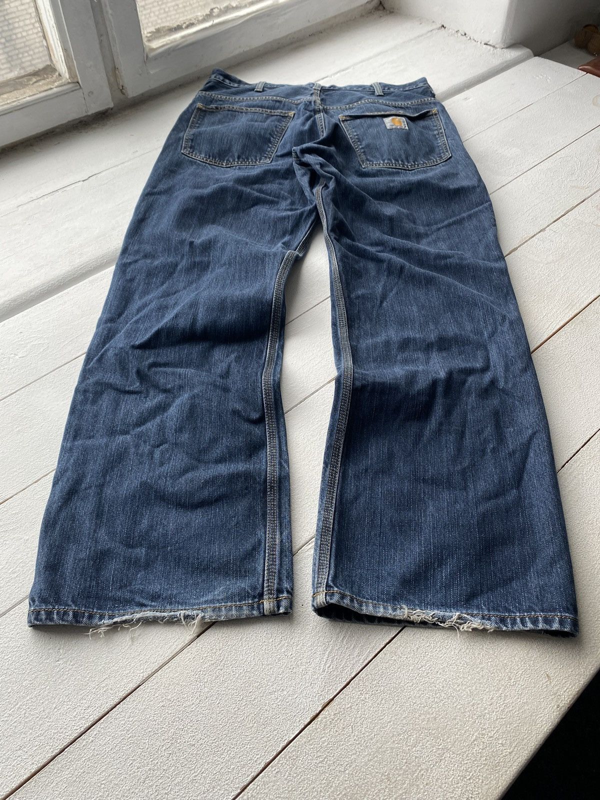 Carhartt × Carhartt Wip × Vintage 90s Carhartt Blue Washed Work Wip Jeans mens 33 Size US 33 - 11 Thumbnail