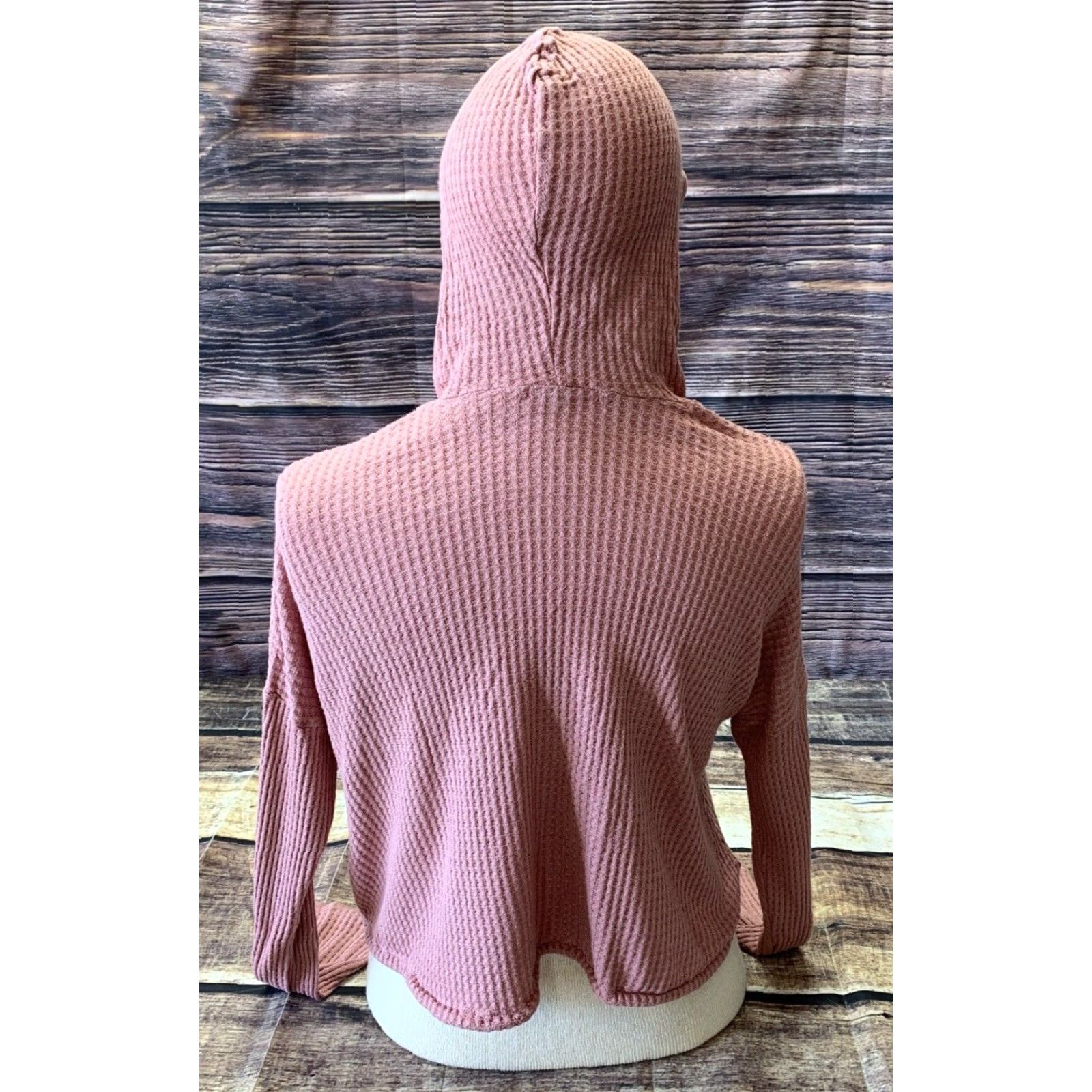 Pinko JOLIE Pullover Cropped Sweater Top Women M Peachy Pink Long Sleeve V-Neck Casual 90s Style Buttons & Tie at Waist Size M / US 6-8 / IT 42-44 - 4 Thumbnail