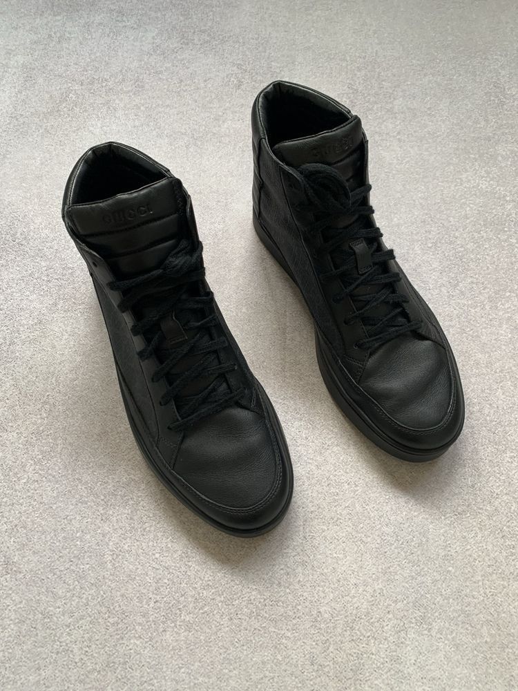 Gucci Gucci Monogram Supreme High Top Sneakers Leather Shoes Size US 9.5 / EU 42-43 - 2 Thumbnail