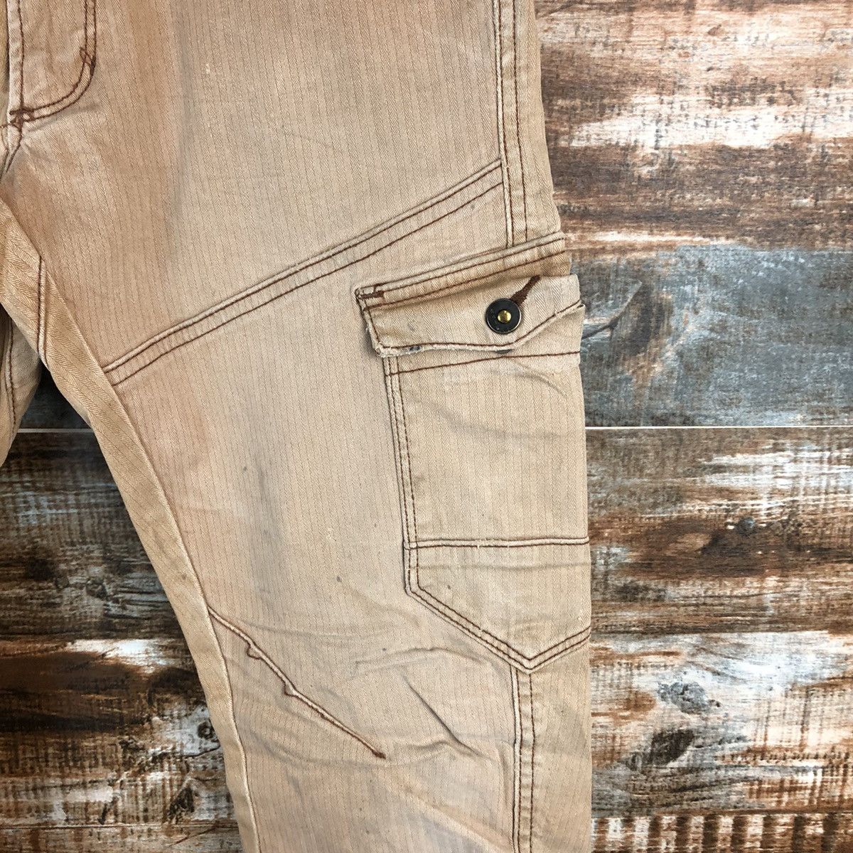 Japanese Brand Iz Frontier Brown Cargo Multipocket Pants #A1429 Size US 30 / EU 46 - 10 Thumbnail