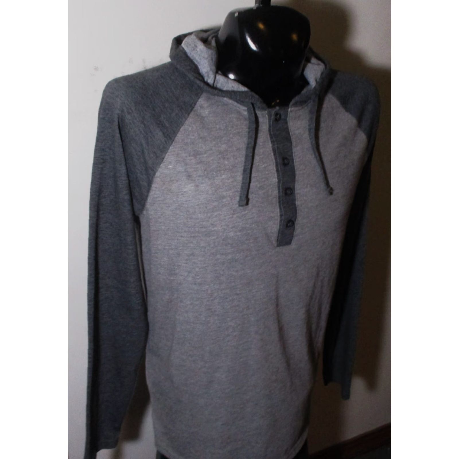 Oakley OAKLEY Hoodie Men's L Gray Long Sleeve V-Neck Drawstring Size US L / EU 52-54 / 3 - 4 Thumbnail