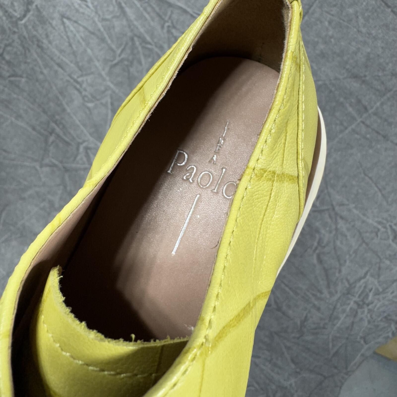 Other Linea Paolo Women's 7M Yellow Moira Oxford Flat Sheepskin Size US 7.5 / IT 37.5 - 6 Thumbnail