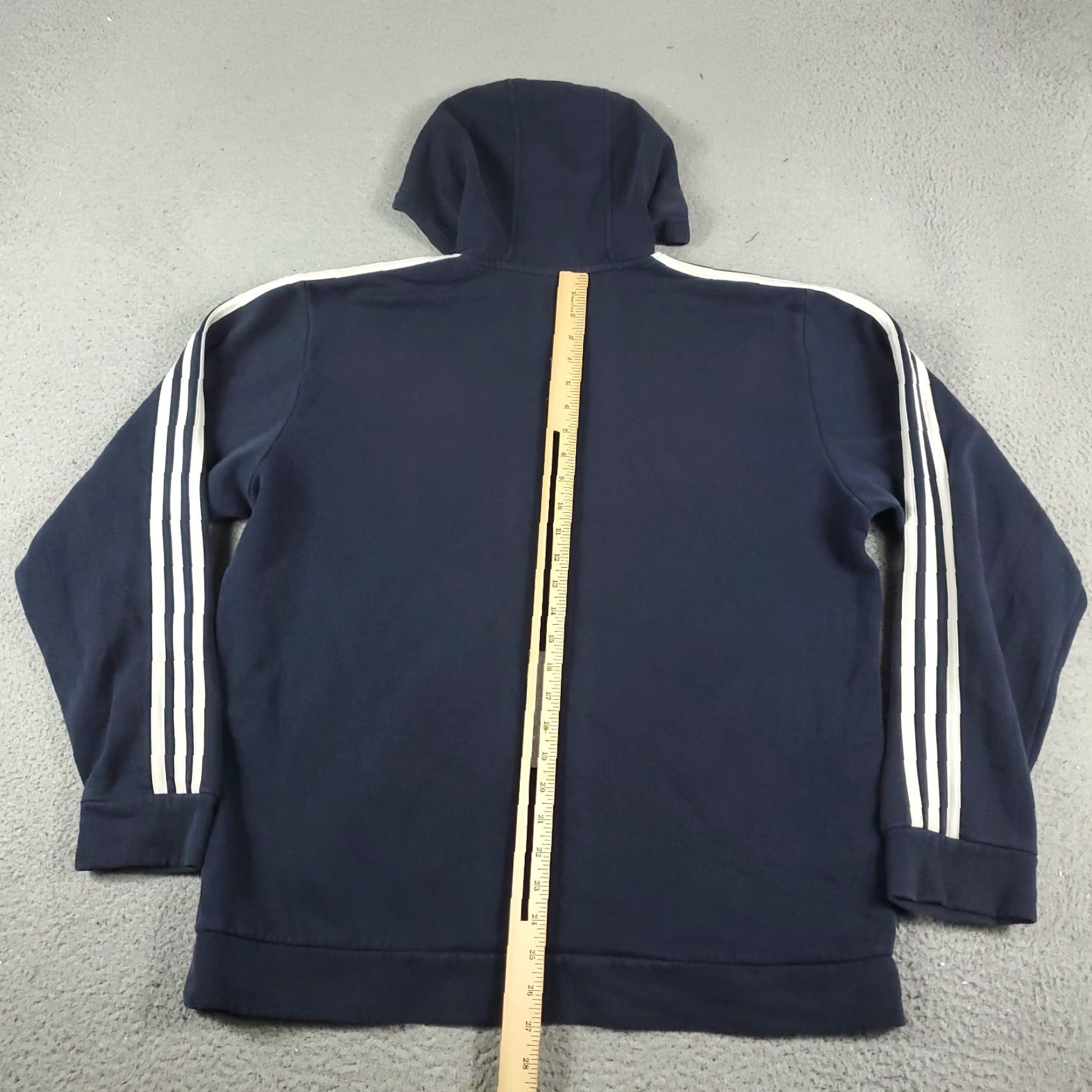 Adidas adidas Hoodie Mens Large Blue Pullover Sweatshirt Hooded Sweater Casual Knit Logo Mock Neck Long Sleeve Pullover Size US L / EU 52-54 / 3 - 5 Thumbnail