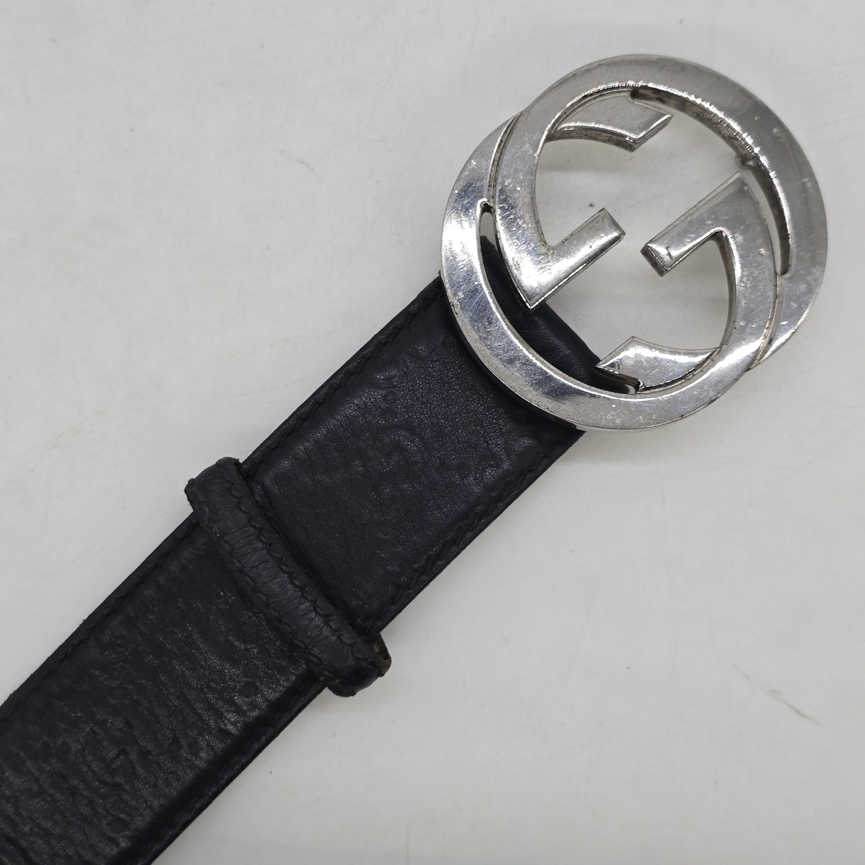 Gucci Gucci - Guccissima Interlocking GG Buckle Belt Size 30 - 7 Thumbnail