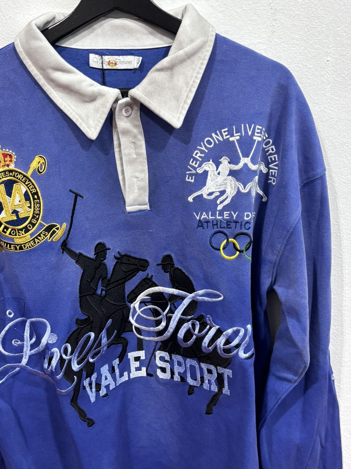 Vale Vale Forever Rugby Blue Polo Size US L / EU 52-54 / 3 - 4 Thumbnail