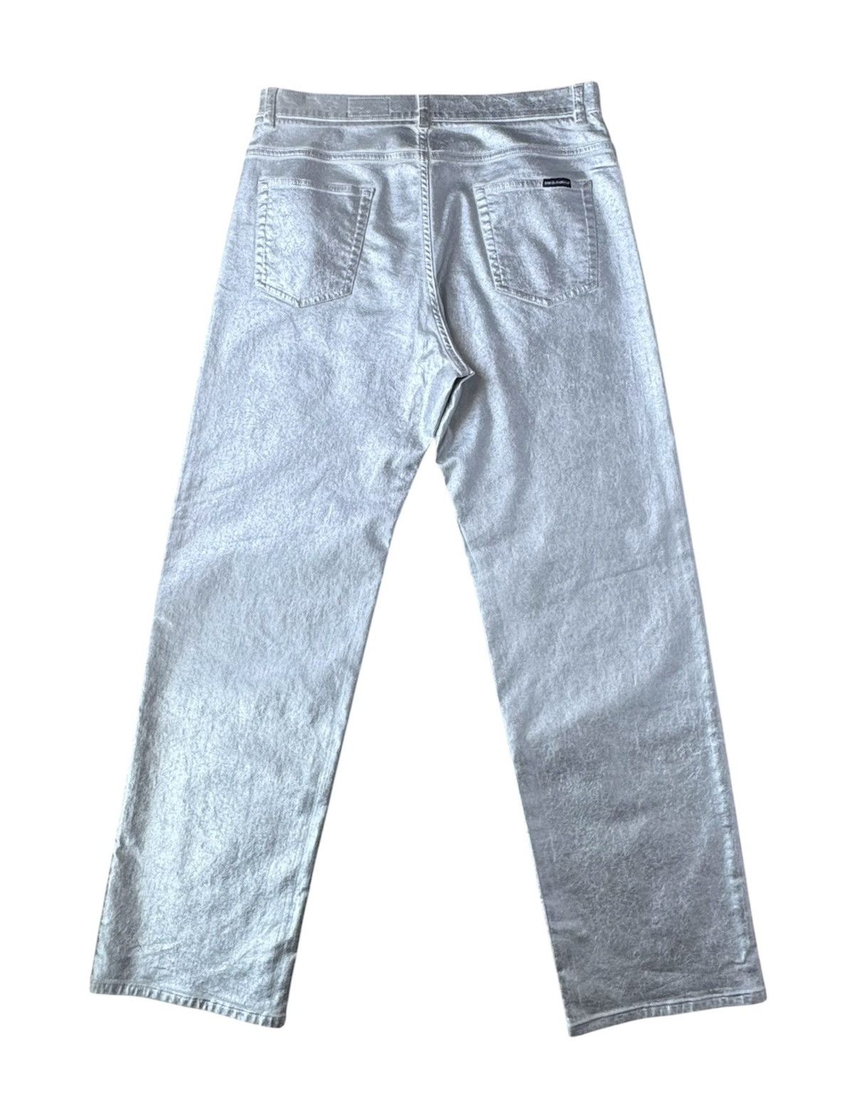 Dolce & Gabbana Dolce & Gabbana Silver Metallic Runway Straight Cut Pants Size US 34 / EU 50 - 2 Thumbnail