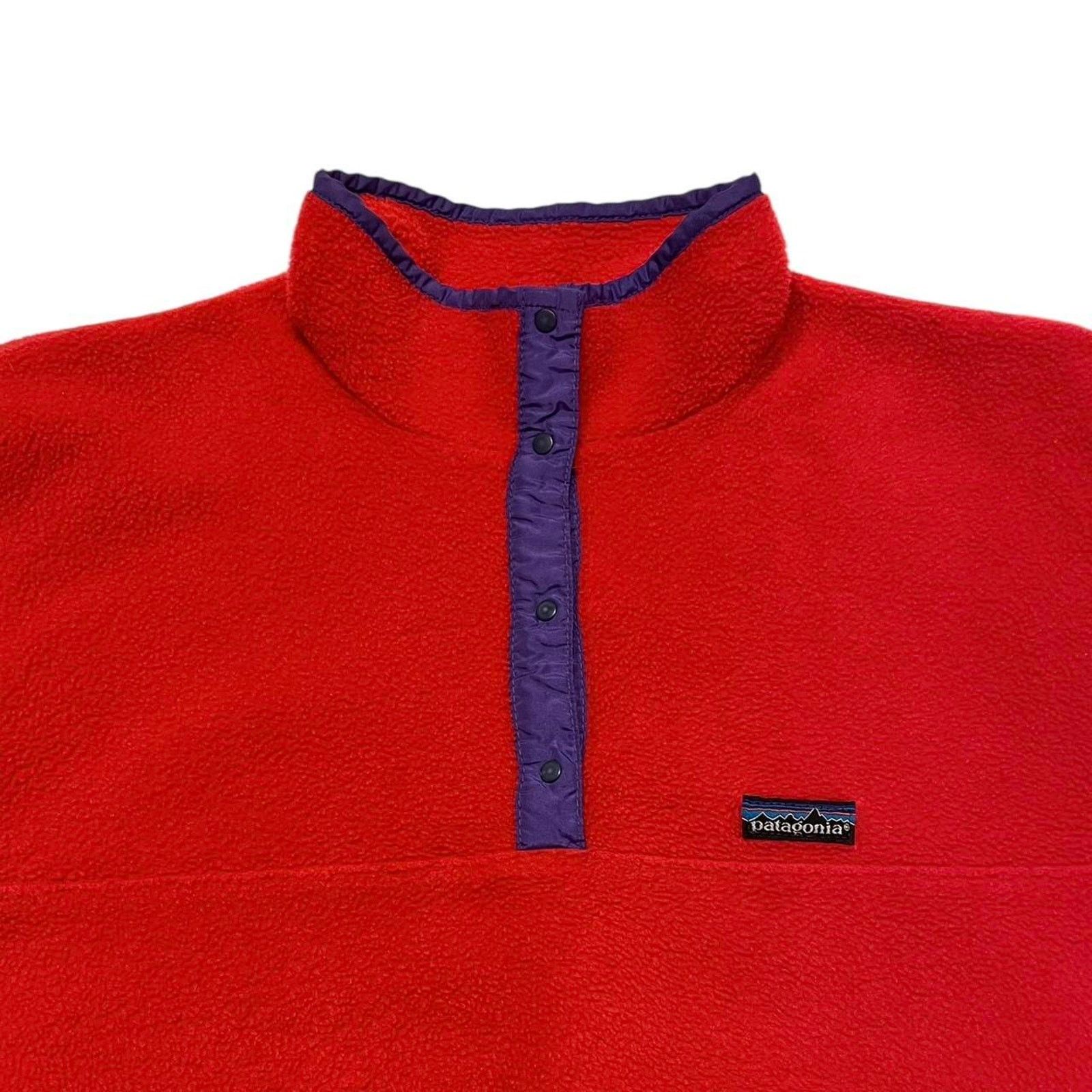 Patagonia VTG 1980s Patagonia Red Synchilla USA Heavy pullover Fleece Size S / US 4 / IT 40 - 3 Thumbnail