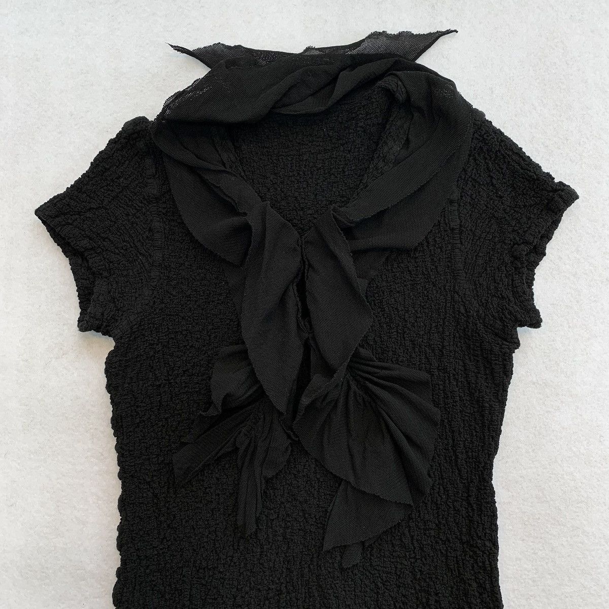 Issey Miyake Issey Miyake me SS2008 Ruffled Mesh Collar Blouse Size M / US 6-8 / IT 42-44 - 3 Thumbnail