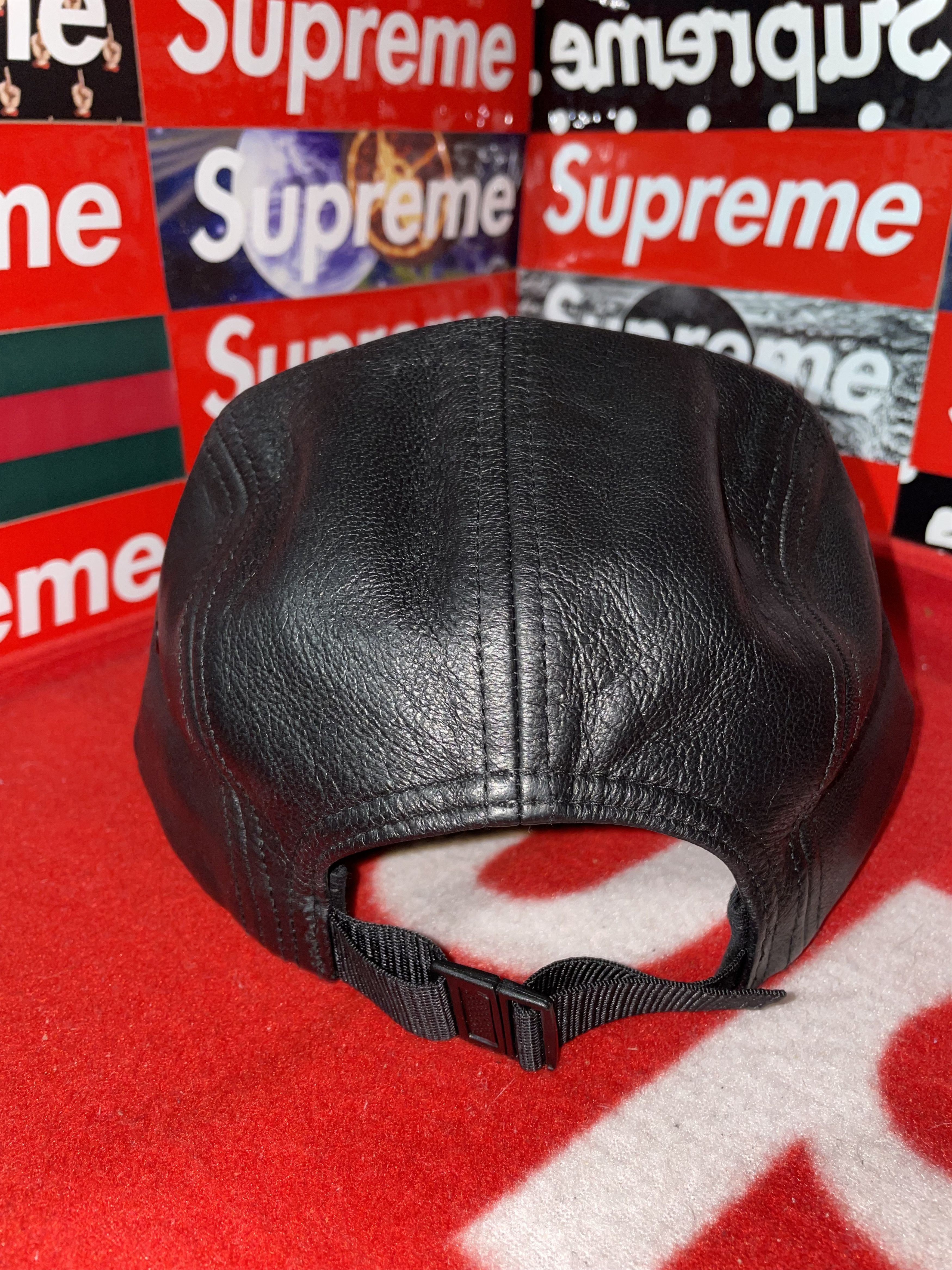 Supreme SUPREME LEATHER CAMP CAP BLACK SS16 NEW WITH TAGS Size ONE SIZE - 4 Thumbnail