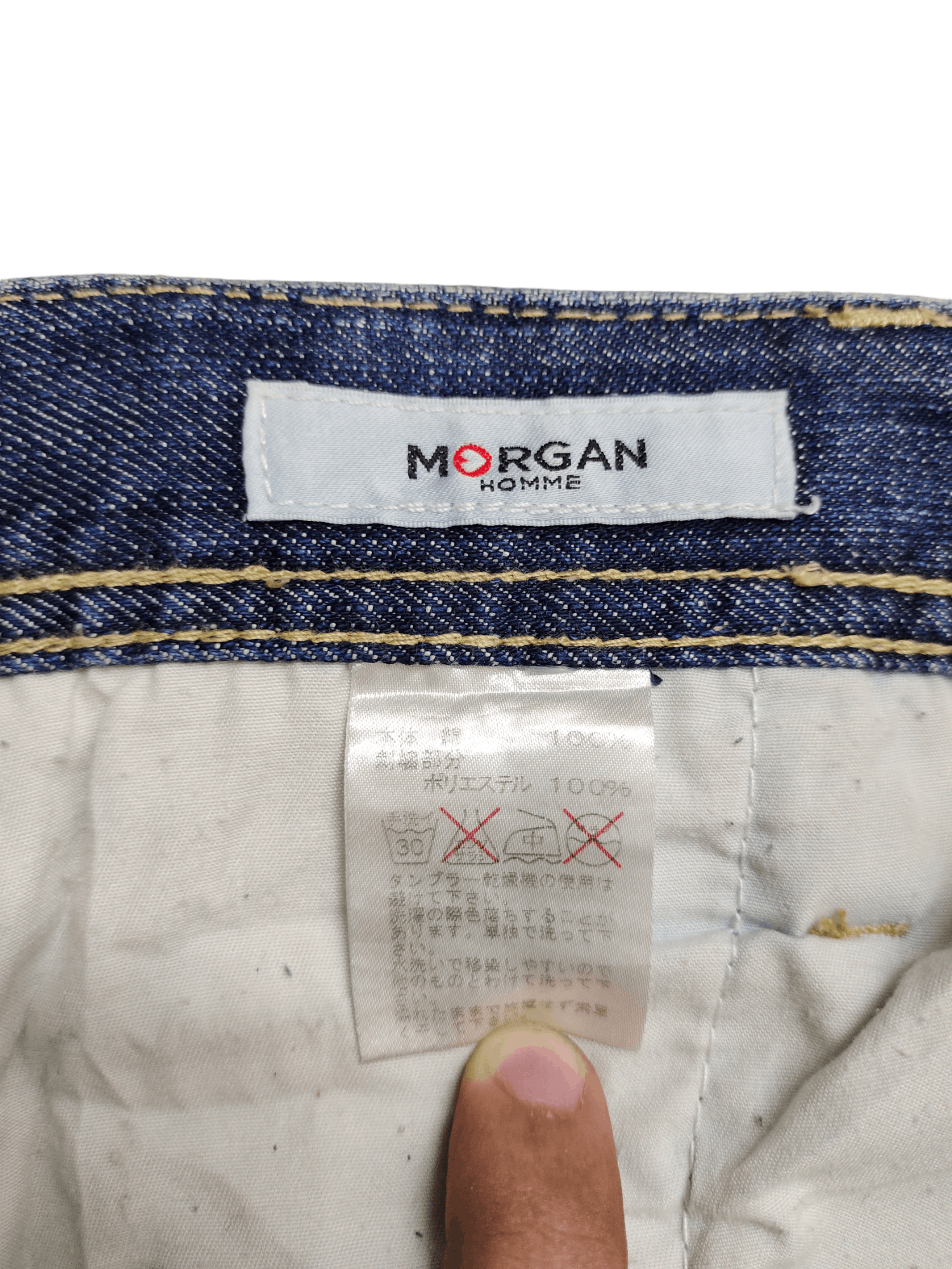 Morgan Homme Vintage Morgan Homme Japan sashiko Embroider Distress Jeans Size US 30 / EU 46 - 17 Thumbnail