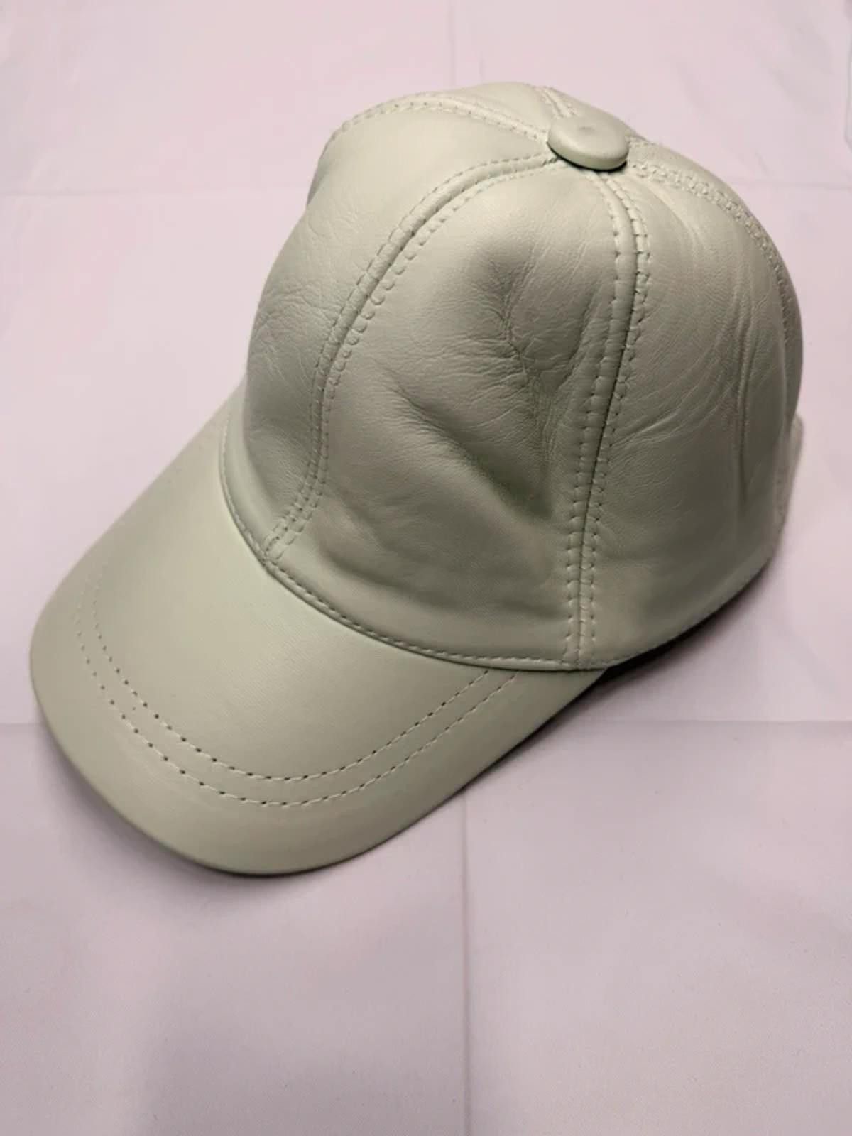 Other NEW White Leather Baseball Cap - Premium Hat #019 Size ONE SIZE - 2 Thumbnail