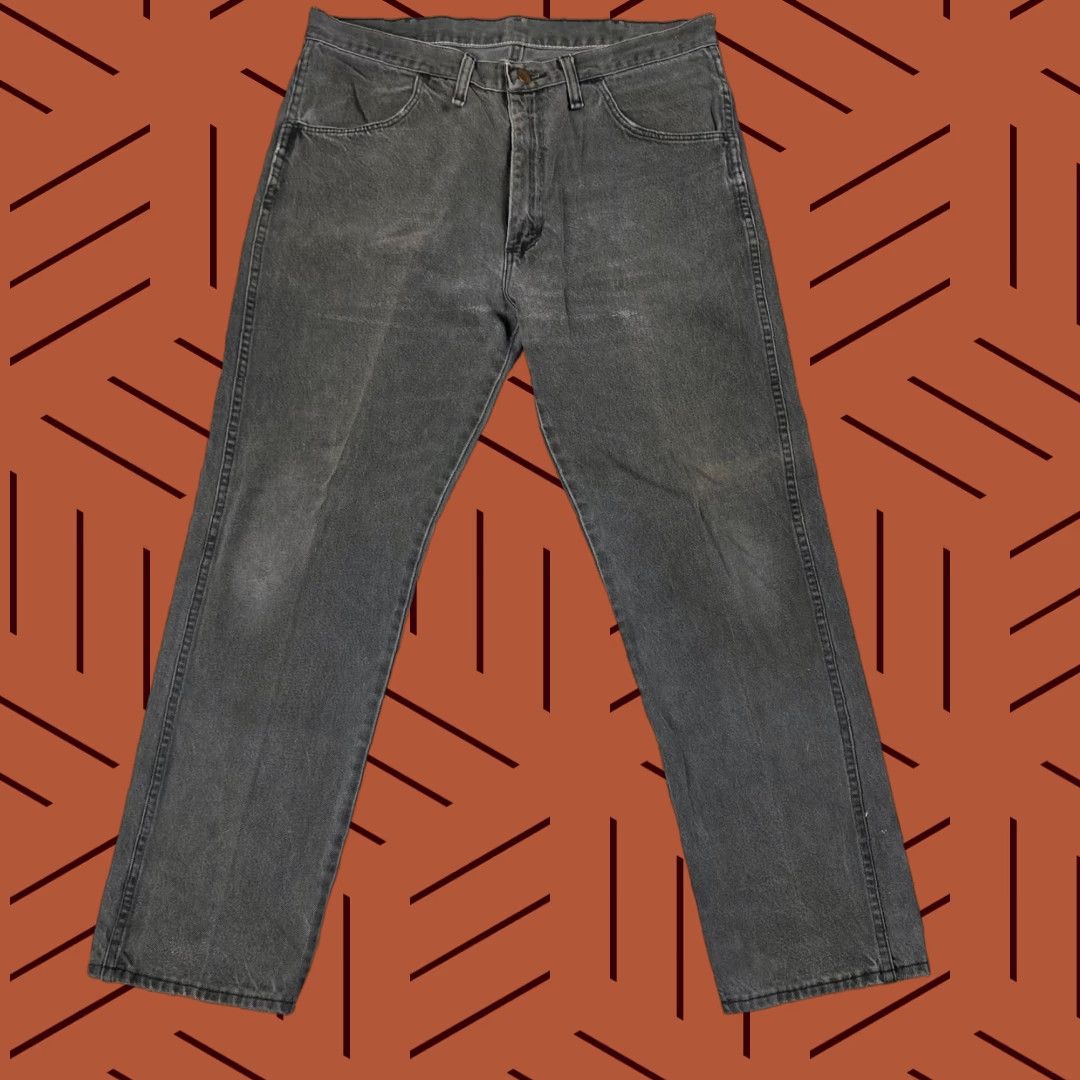 Denime VINTAGE Rustler Black Denim Jeans 36x30 Distressed 90s Straight Mens Size US 36 / EU 52 - 1 Thumbnail