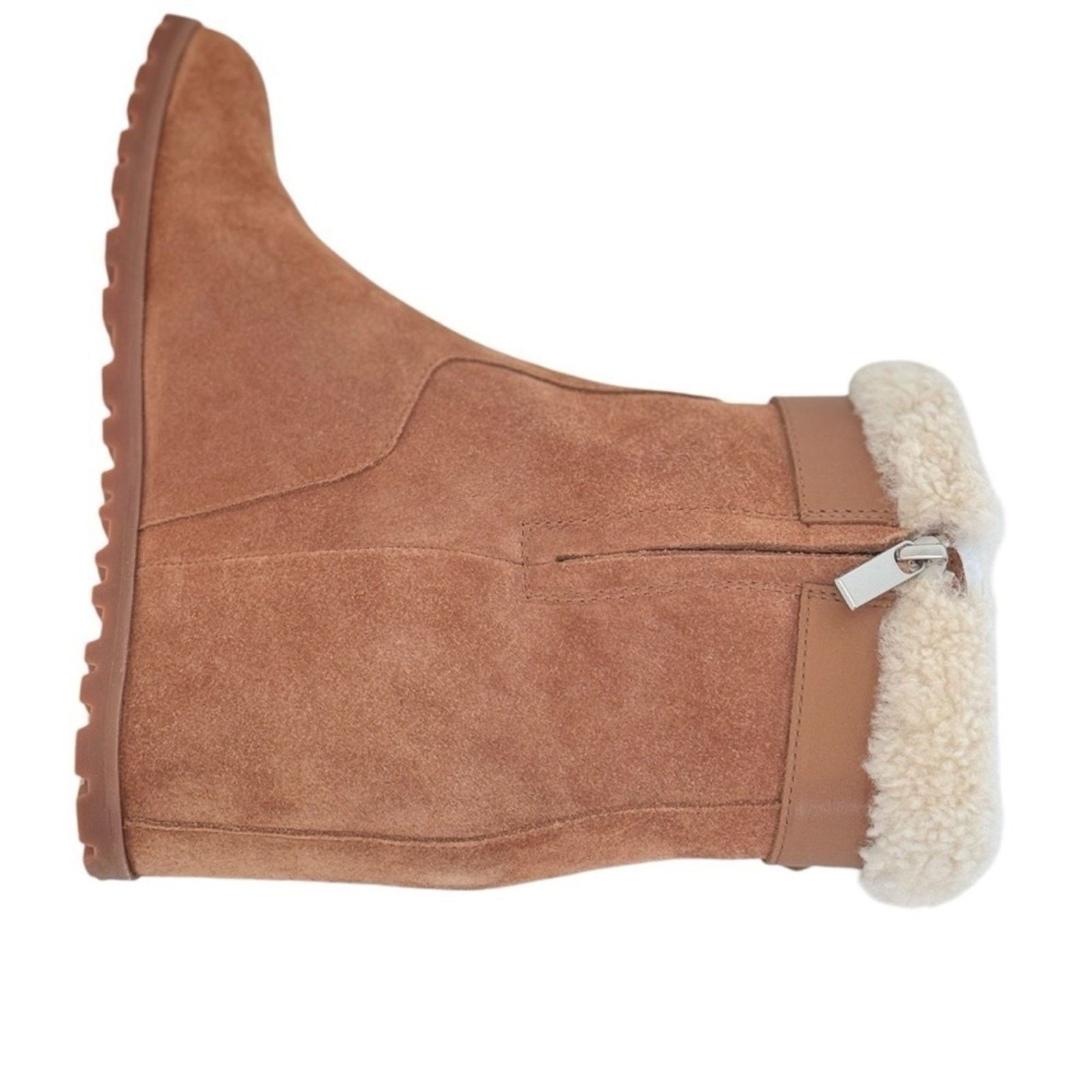 Jonathan Simkhai Jonathan Simkhai Toffee Suede Avery Shearling Wedges Size 7 Size US 7 / IT 37 - 8 Thumbnail