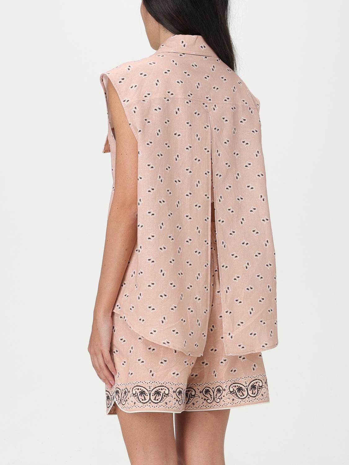 Palm Angels o1y1125 Linen Shirt in Beige/Black Size XS / US 0-2 / IT 36-38 - 3 Thumbnail